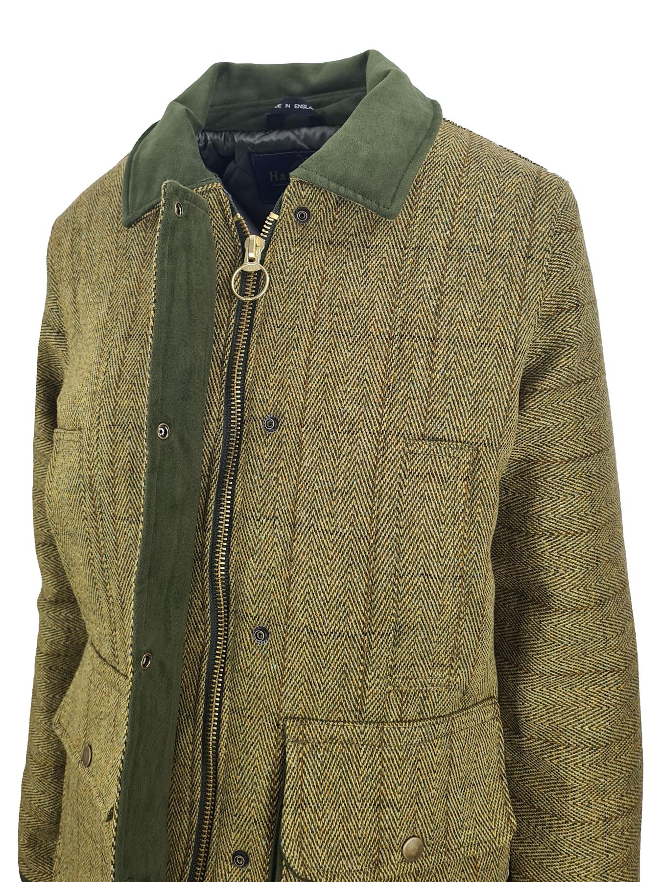 Hazy Blue Womens Quilted Derby Tweed Shooting Jacket - Image 7