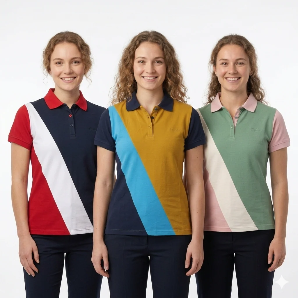 Hazy Blue Women's Striped Polo Shirt - Clare