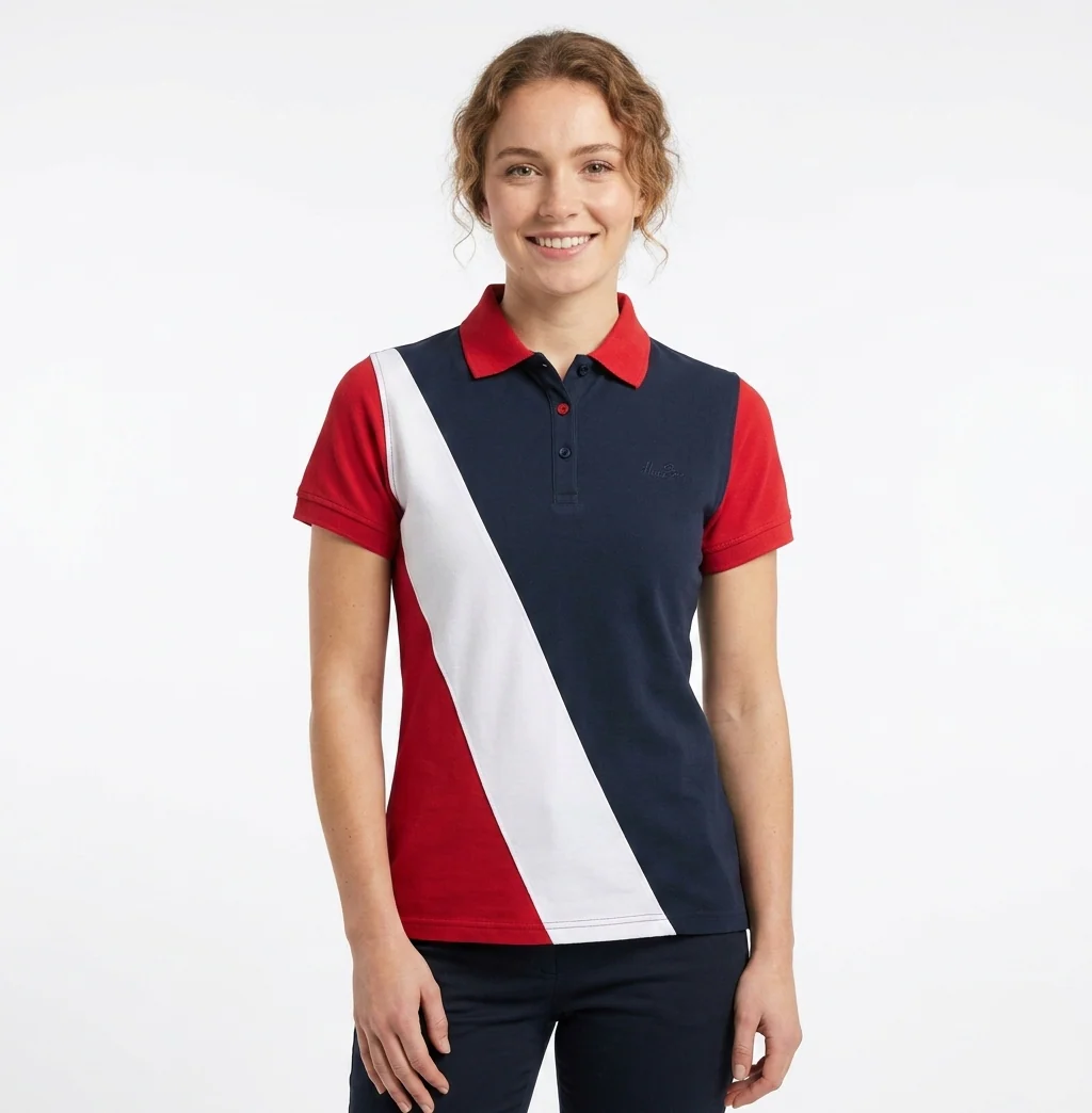 Hazy Blue Women's Striped Polo Shirt - Clare - Image 2