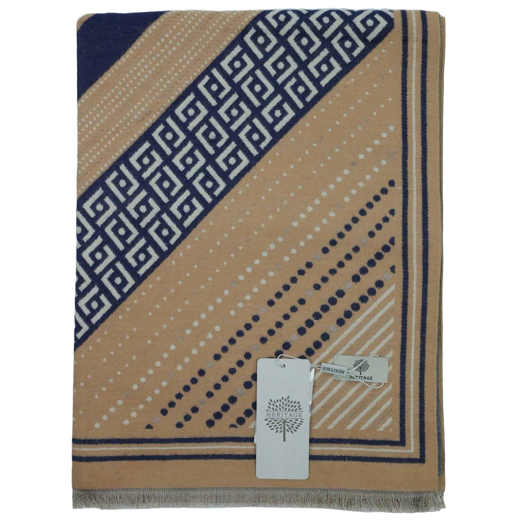 Heritage Warm Cashmere Pashmina Soft Feel Scarve - Aztec - Image 3