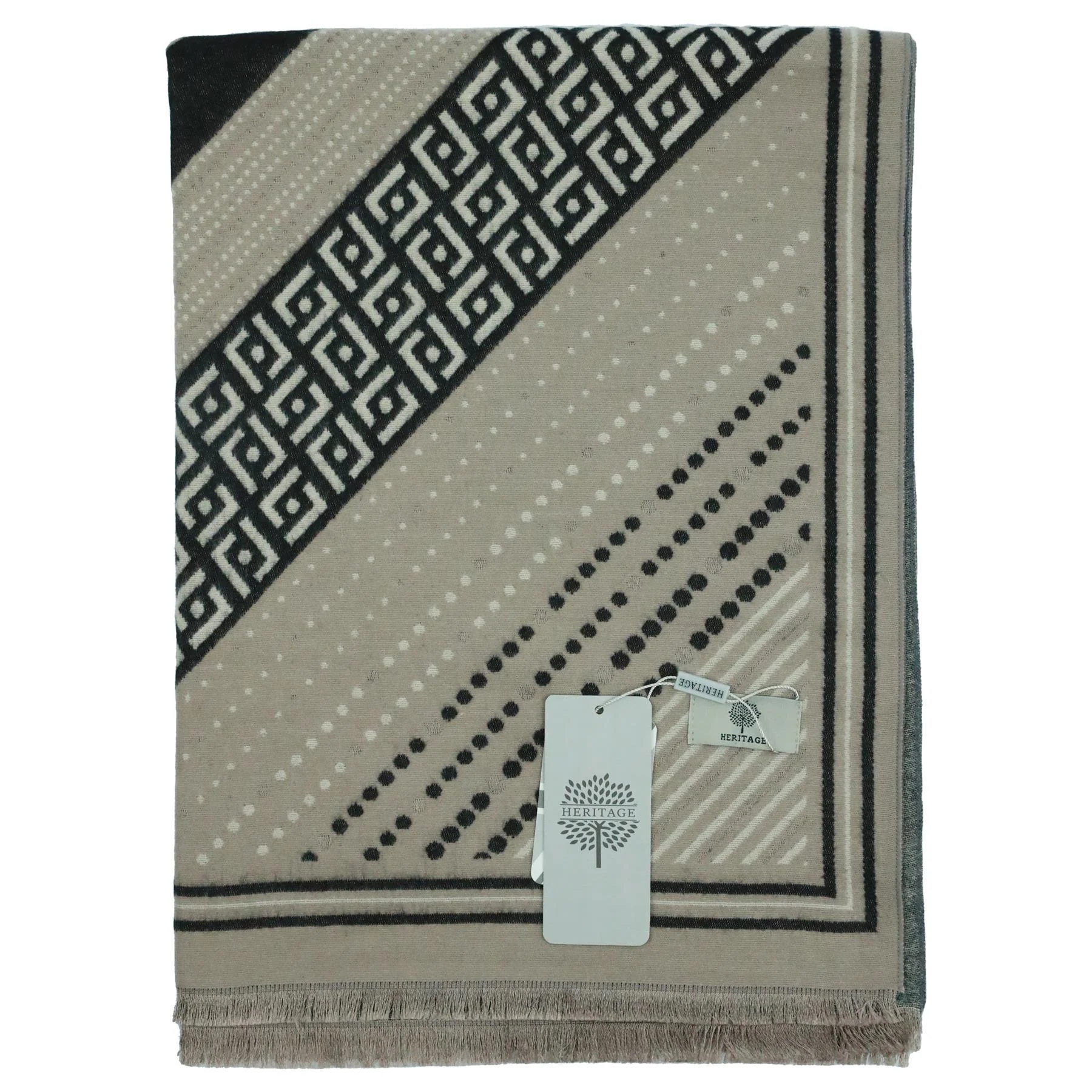 Heritage Warm Cashmere Pashmina Soft Feel Scarve - Aztec - Image 4