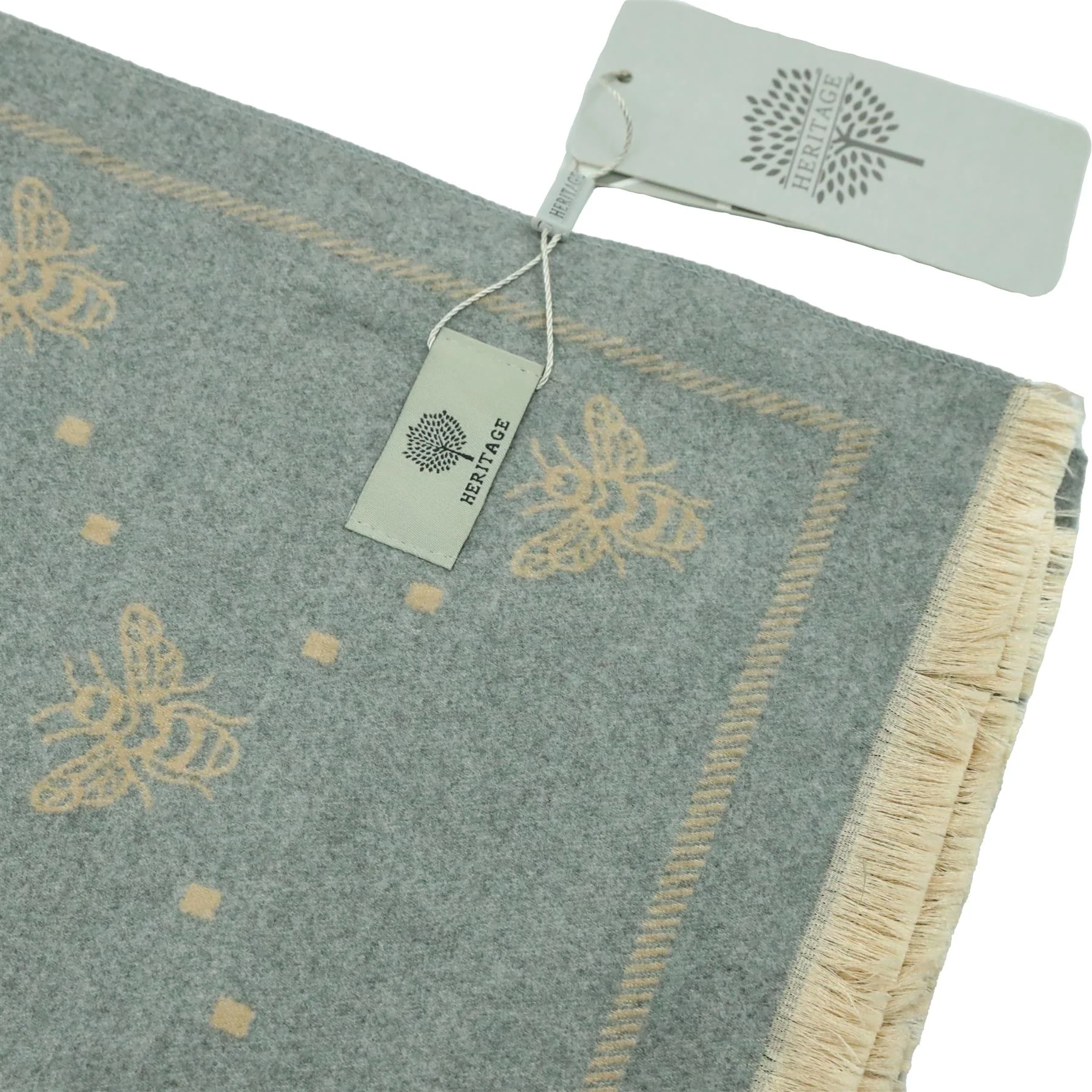 Heritage Warm Cashmere Pashmina Soft Feel Scarves - Bee with Dots - Image 11