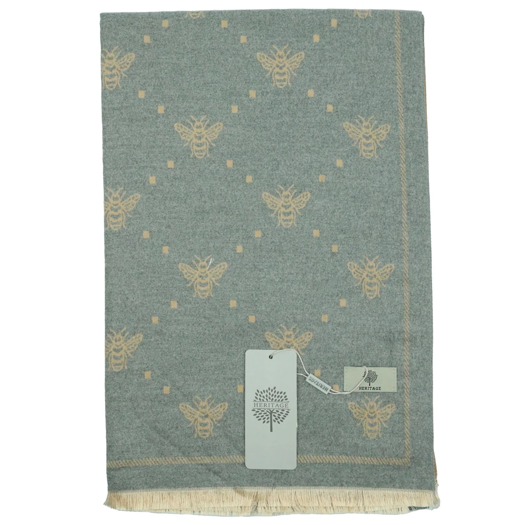 Heritage Warm Cashmere Pashmina Soft Feel Scarves - Bee with Dots - Image 3