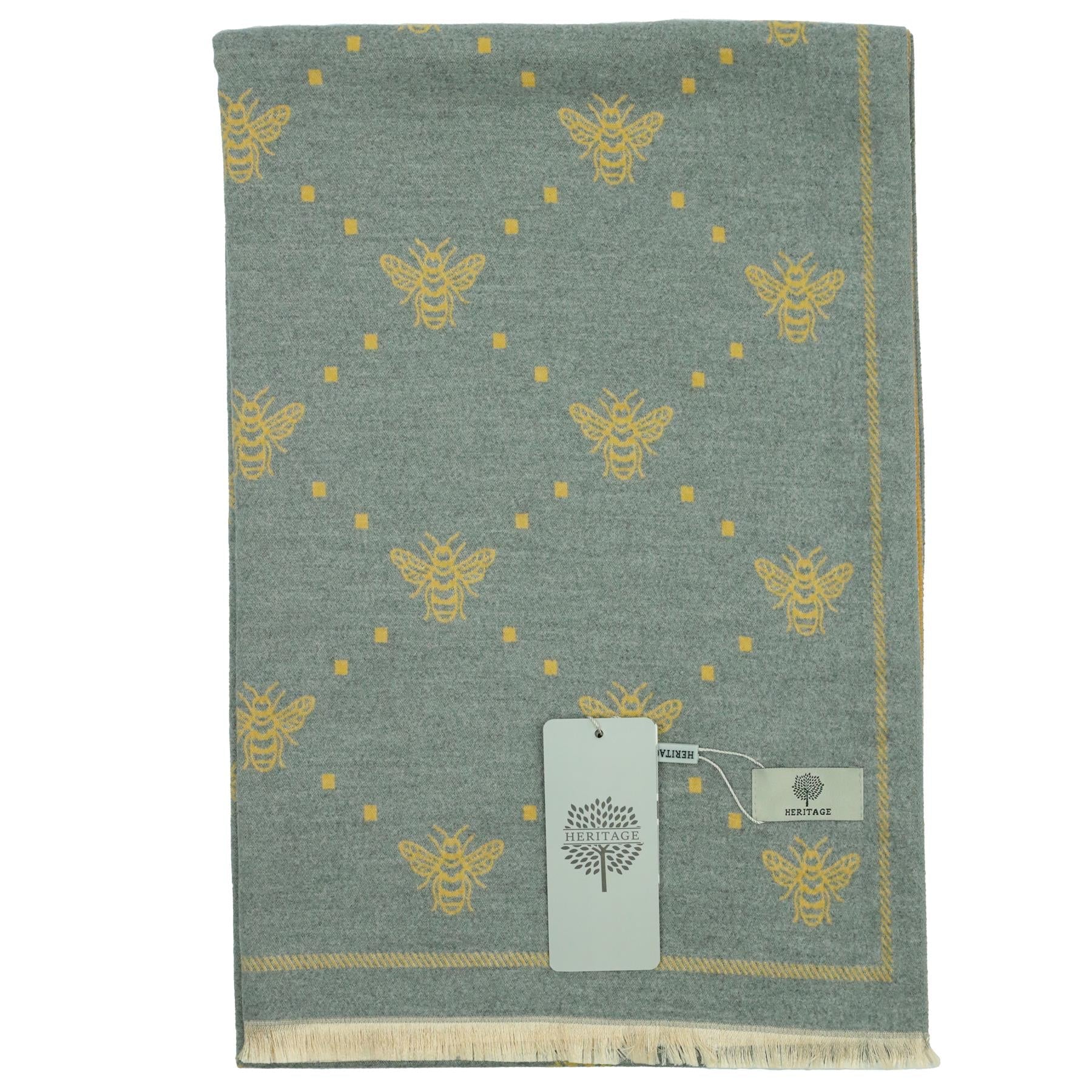 Heritage Warm Cashmere Pashmina Soft Feel Scarves - Bee with Dots - Image 4