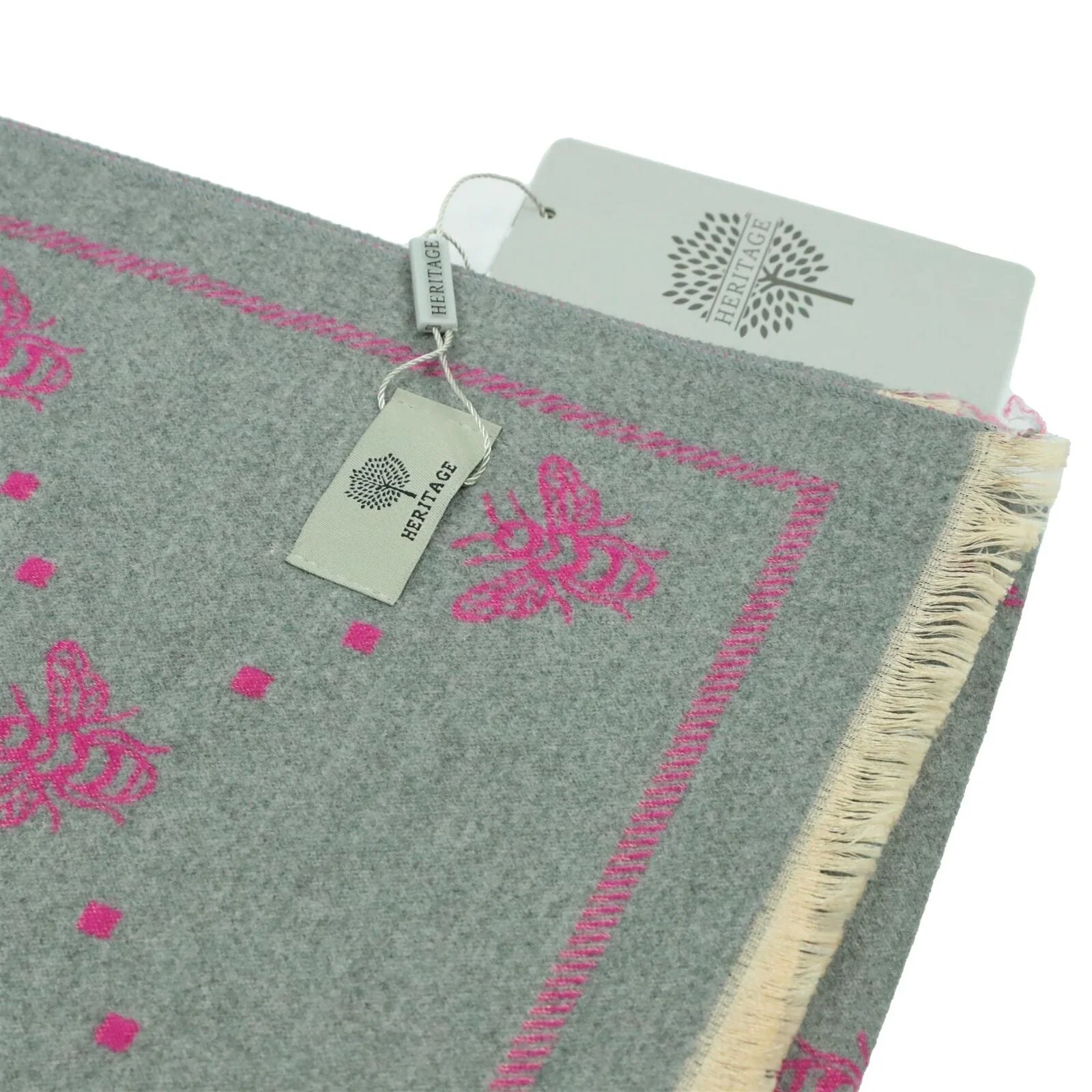 Heritage Warm Cashmere Pashmina Soft Feel Scarves - Bee with Dots - Image 6