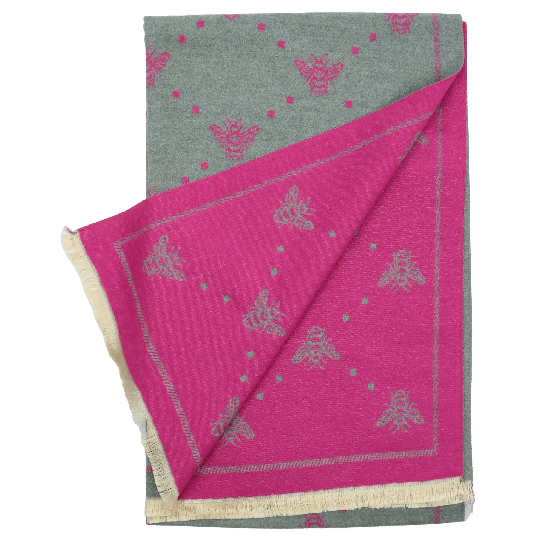 Heritage Warm Cashmere Pashmina Soft Feel Scarves - Bee with Dots - Image 7