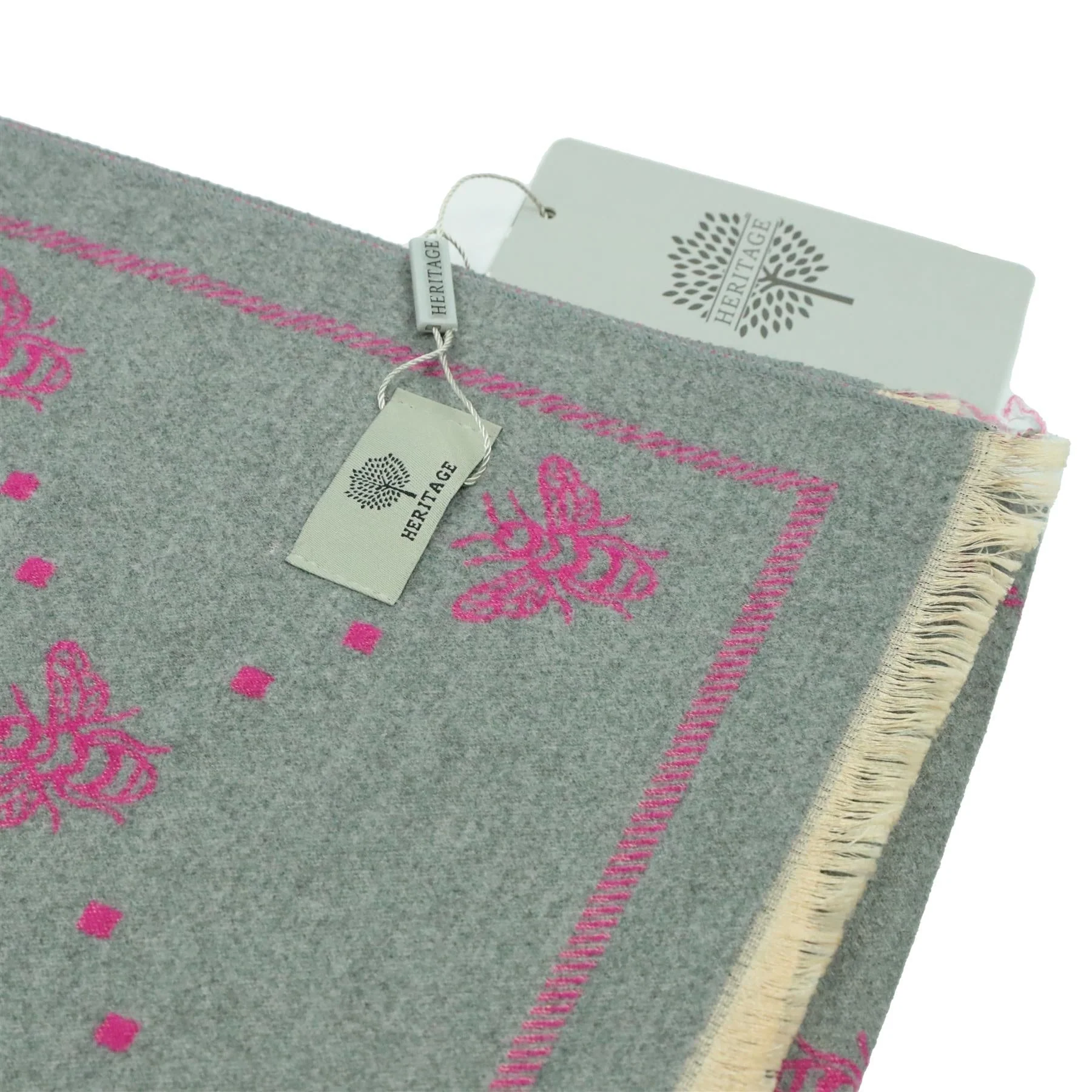 Heritage Warm Cashmere Pashmina Soft Feel Scarves - Bee with Dots - Image 9