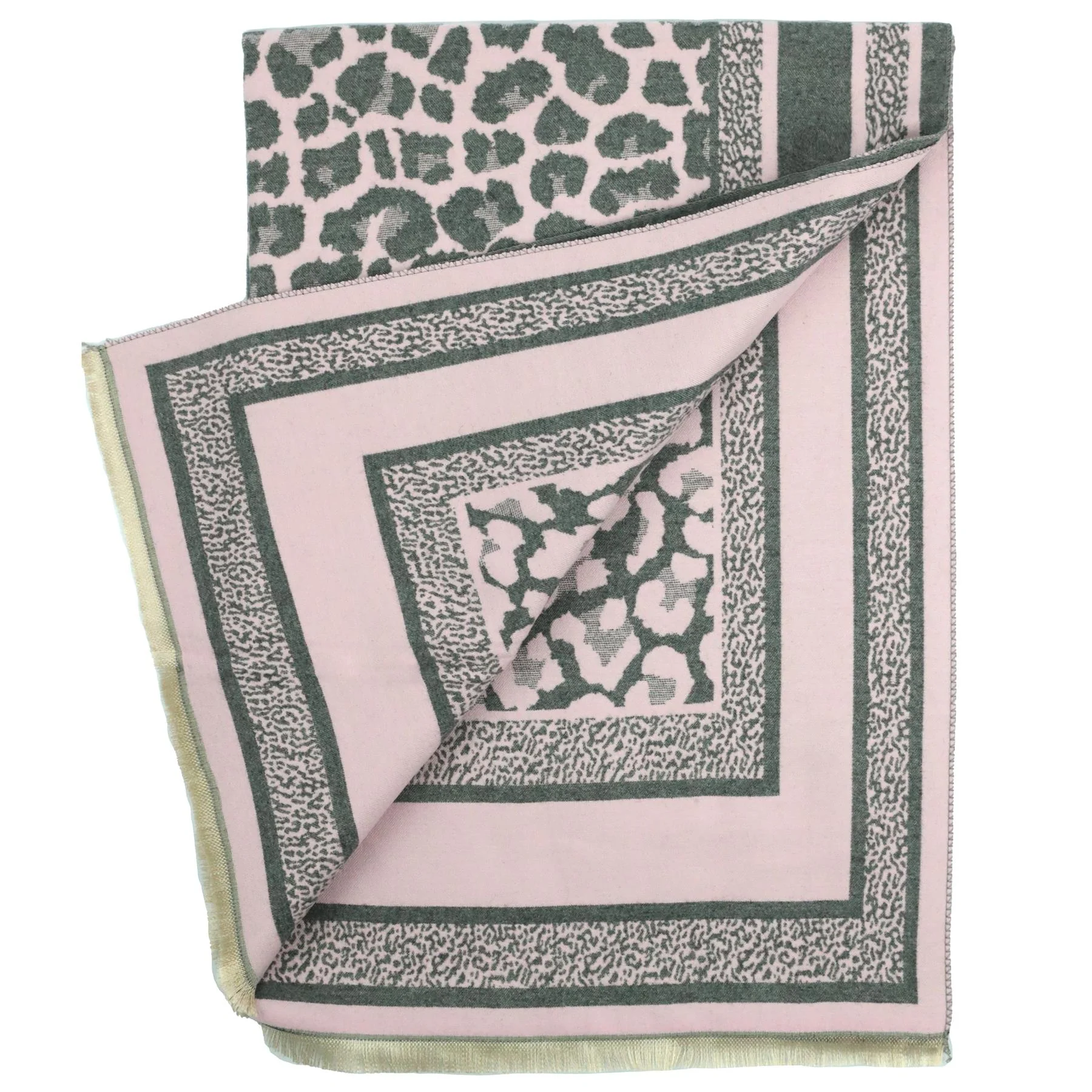 Heritage Warm Cashmere Pashmina Soft Feel Scarves - Leopard - Image 10