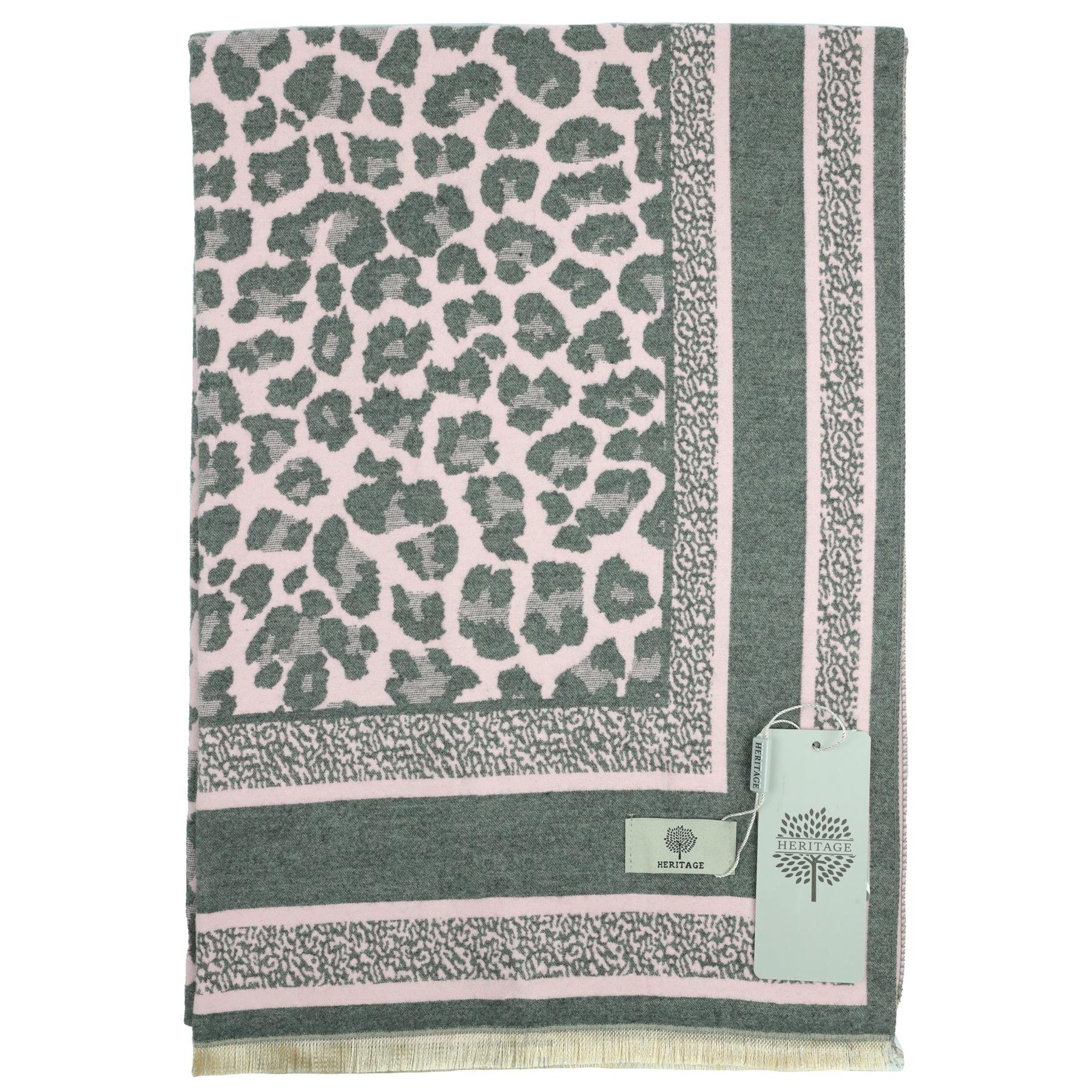 Heritage Warm Cashmere Pashmina Soft Feel Scarves - Leopard - Image 4