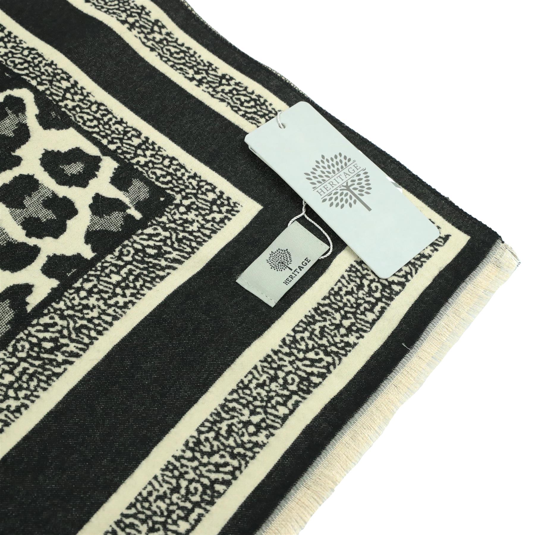 Heritage Warm Cashmere Pashmina Soft Feel Scarves - Leopard - Image 8