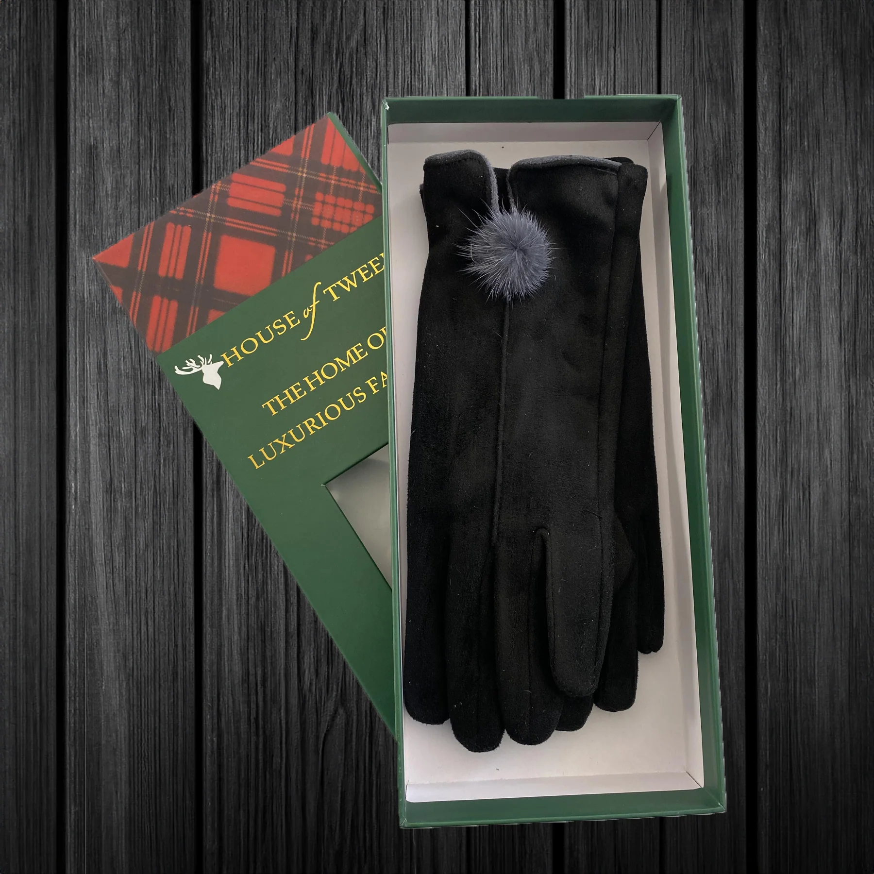 House Of Tweed Ladies Faux Suede Soft Gloves One Size - Image 2