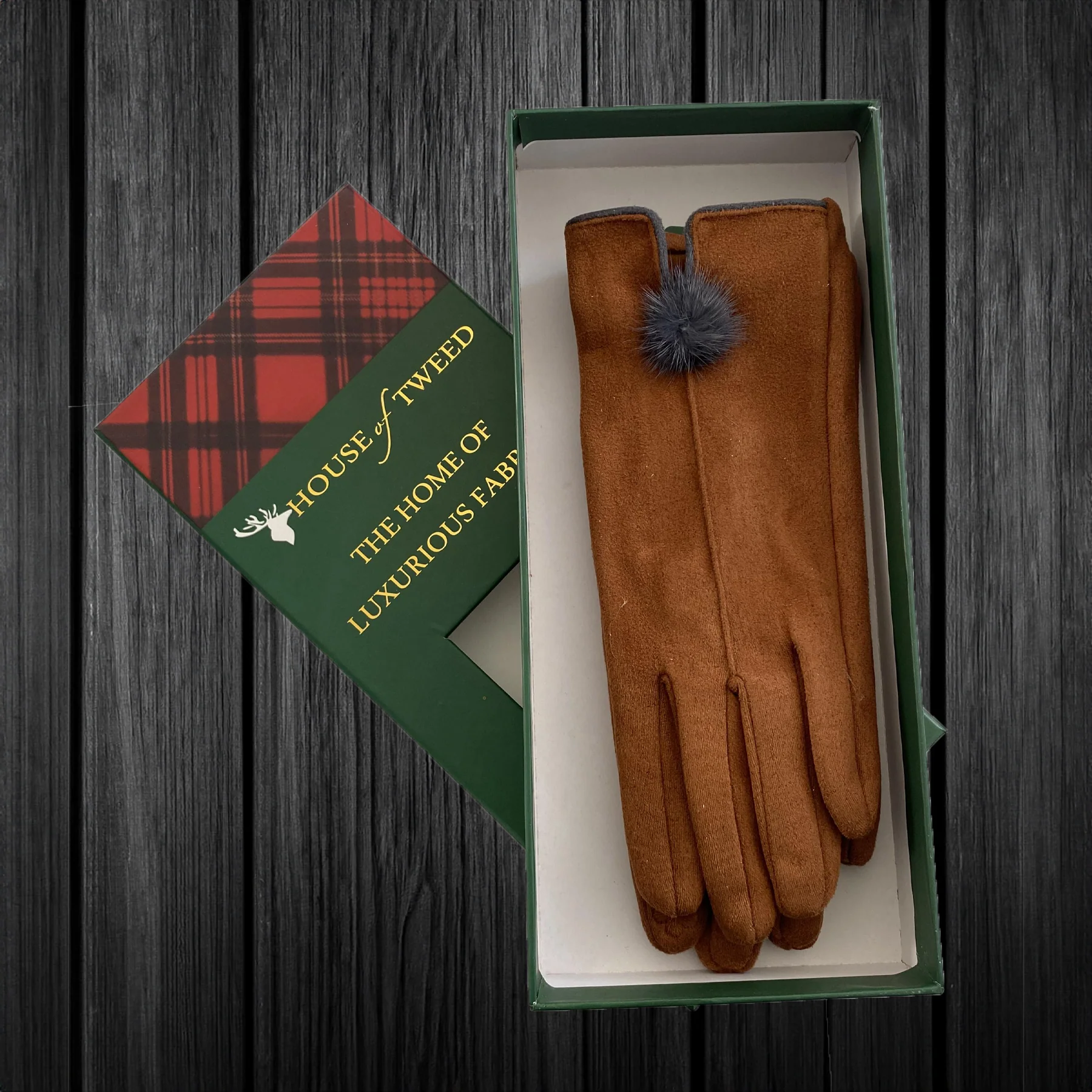 House Of Tweed Ladies Faux Suede Soft Gloves One Size - Image 3