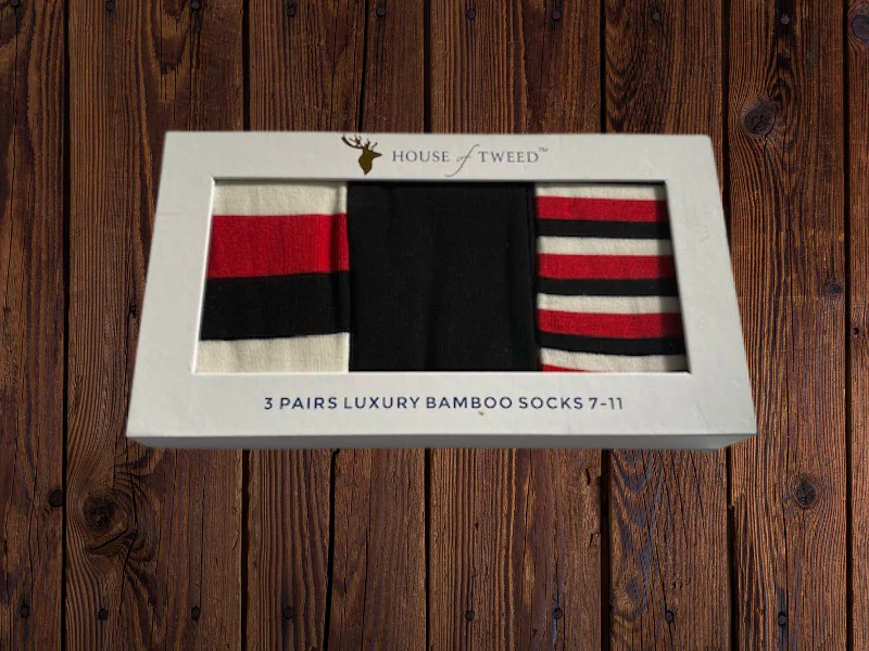 House of Tweed Luxury Mens Bamboo Socks | 3 Pairs Argyle - Image 11