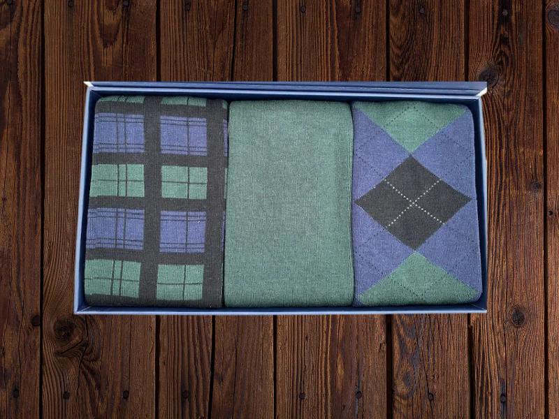 House of Tweed Luxury Mens Bamboo Socks | 3 Pairs Argyle - Image 12