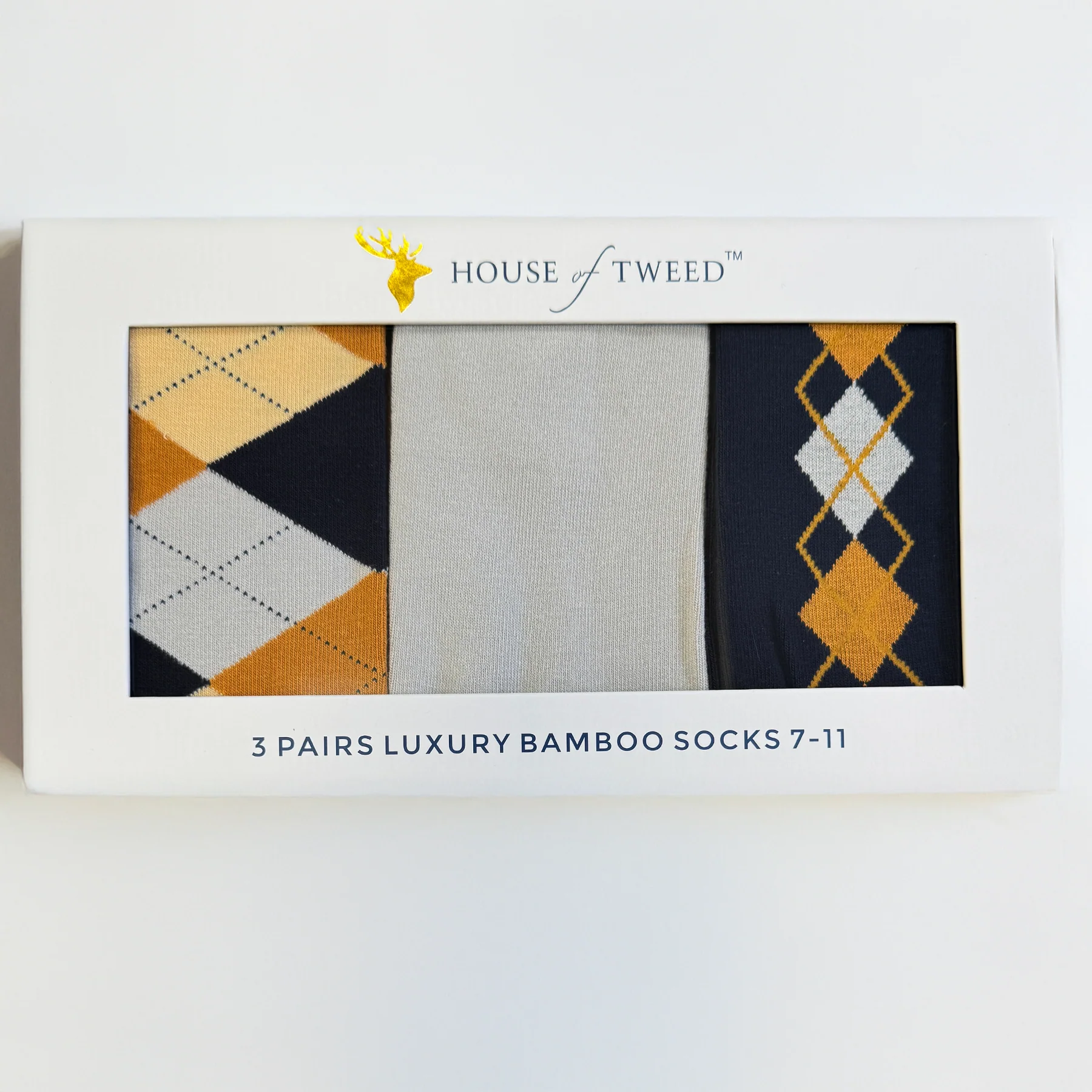 House of Tweed Luxury Mens Bamboo Socks | 3 Pairs Argyle - Image 13