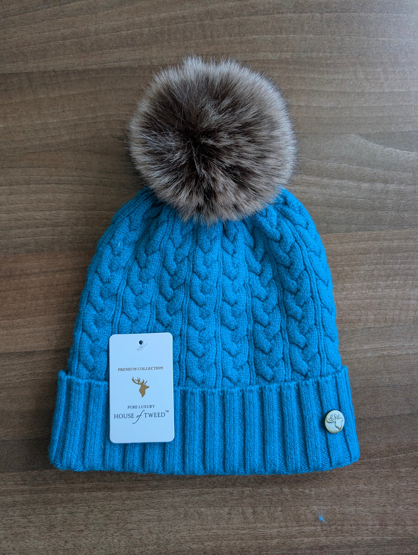 House of Tweed Luxury Plaited Ladies Bobble Pom Pom Beanie Hats - Image 17