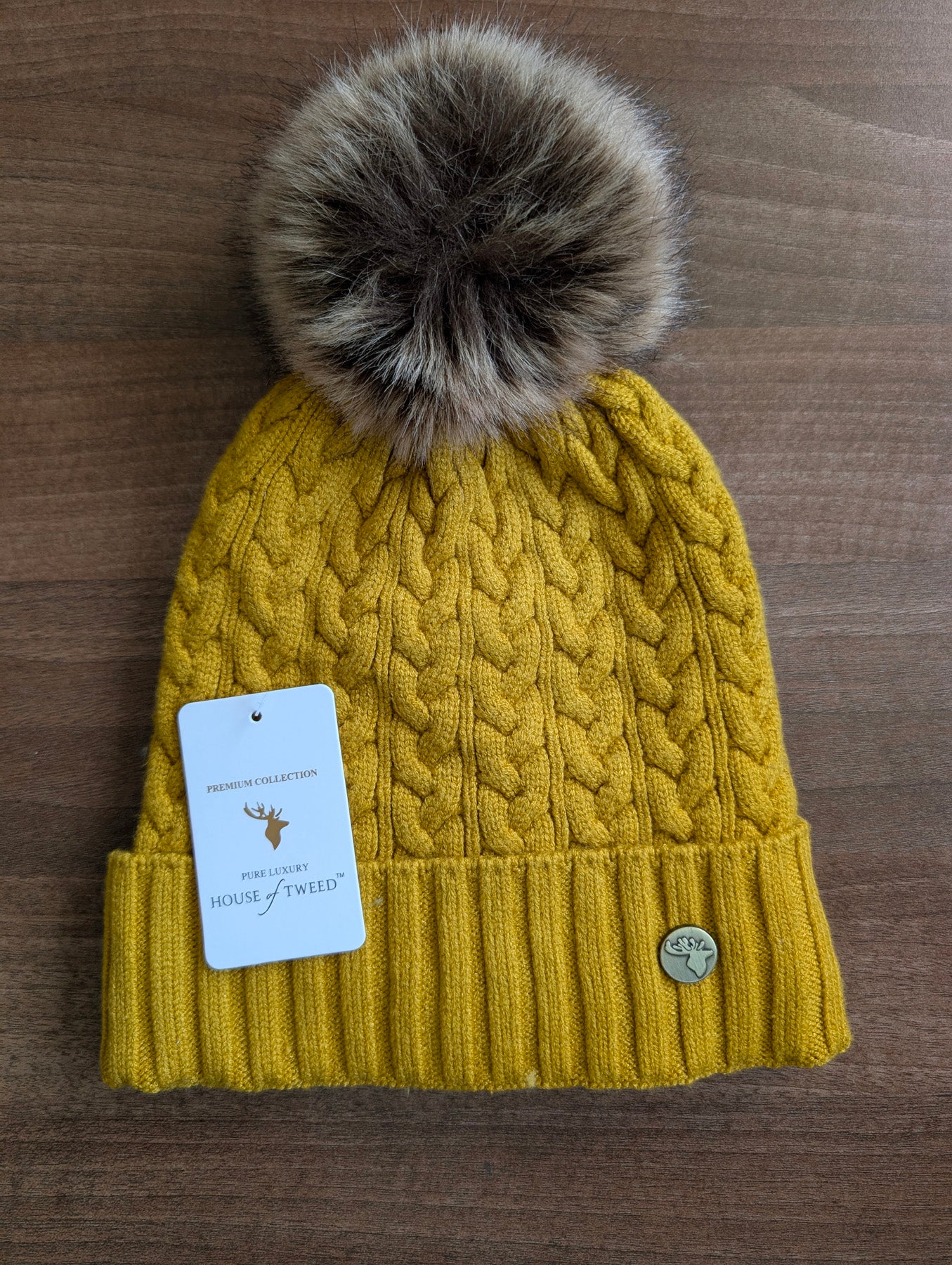 House of Tweed Luxury Plaited Ladies Bobble Pom Pom Beanie Hats - Image 20