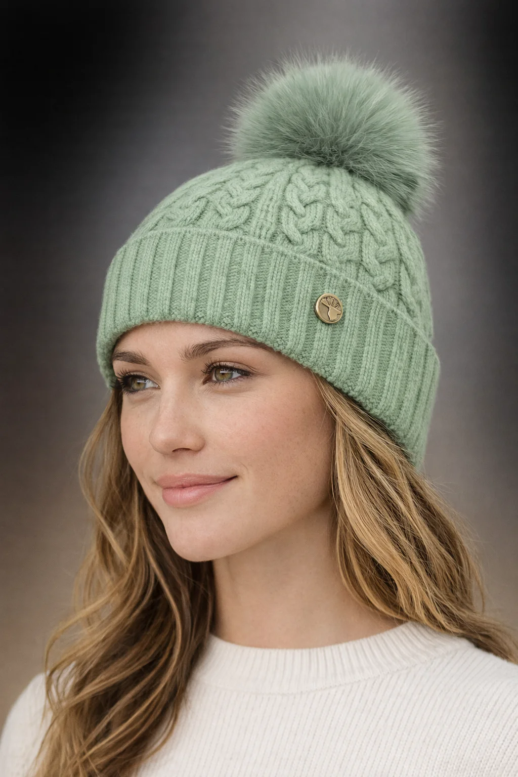 House of Tweed Luxury Plaited Ladies Bobble Pom Pom Beanie Hats - Image 28