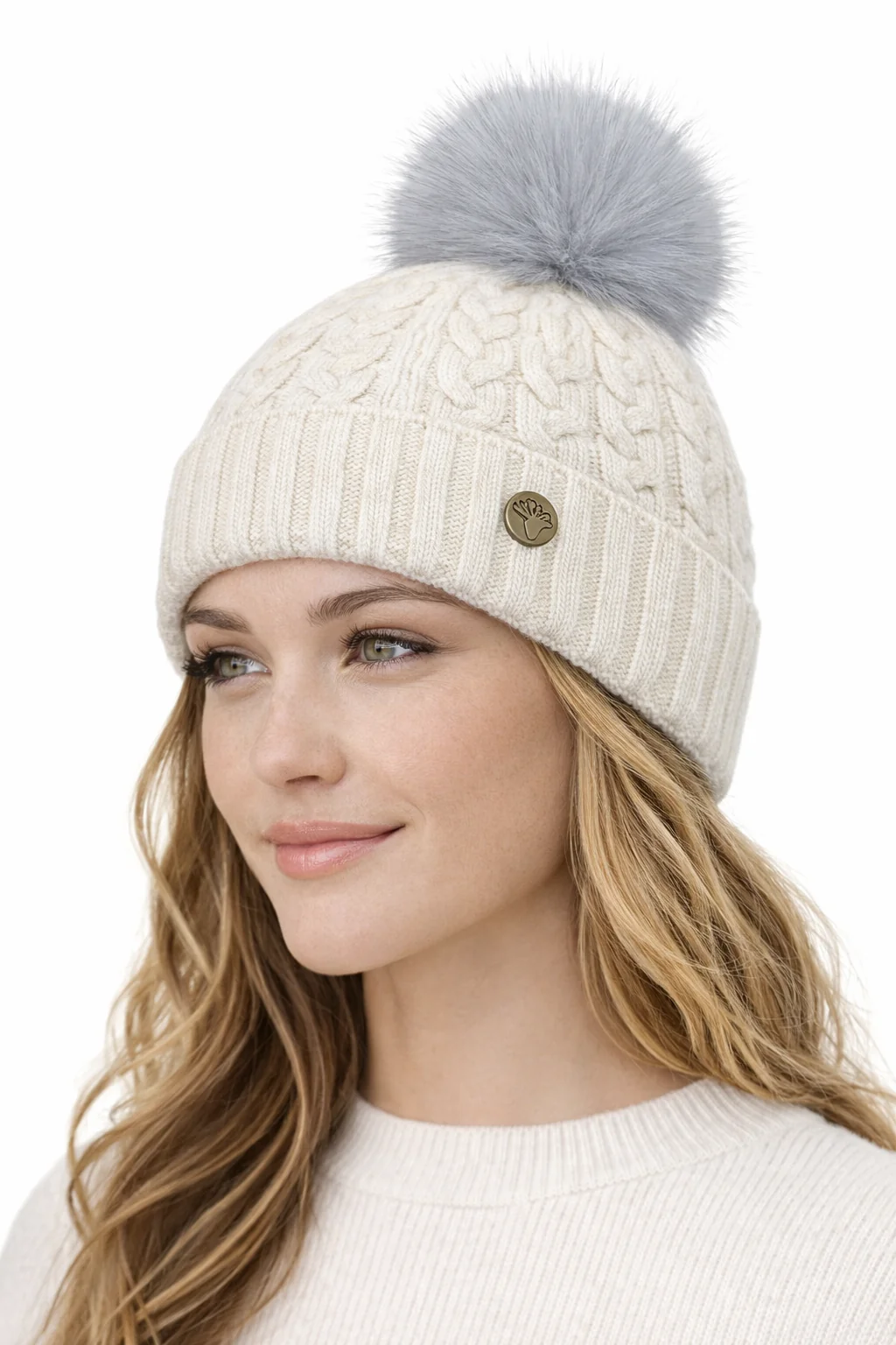 House of Tweed Luxury Plaited Ladies Bobble Pom Pom Beanie Hats - Image 29