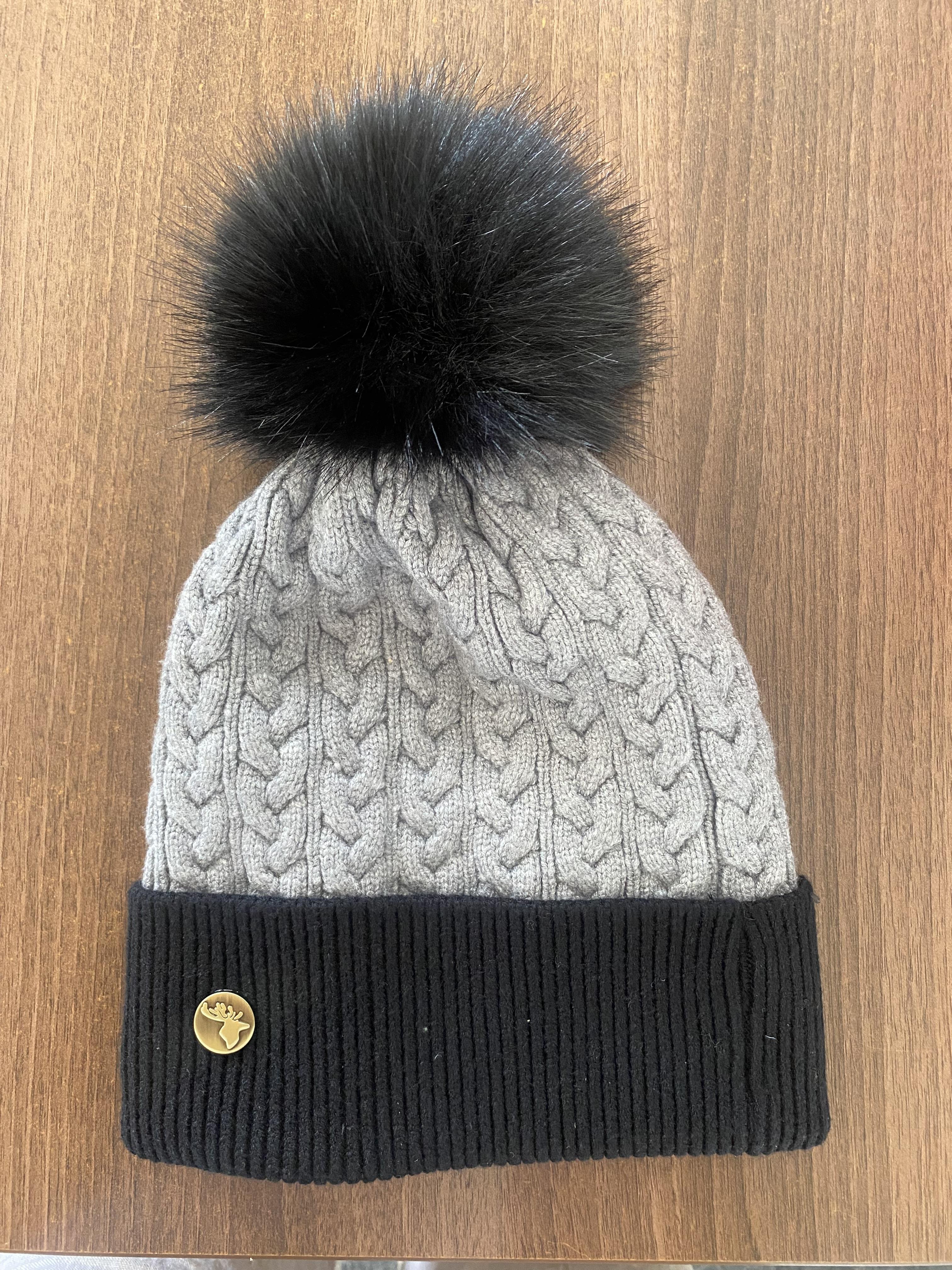 House of Tweed Luxury Plaited Ladies Pom Pom Bobble Beanie Hats - Image 3