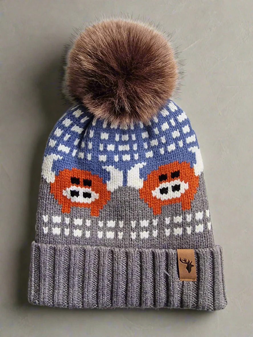 House Of Tweed Luxury Animal Print Pom Pom Beanies - Image 10