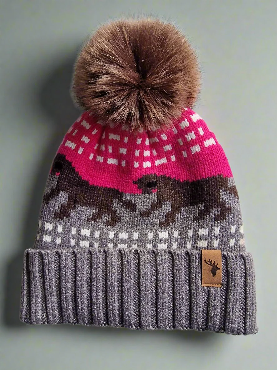 House Of Tweed Luxury Animal Print Pom Pom Beanies - Image 11