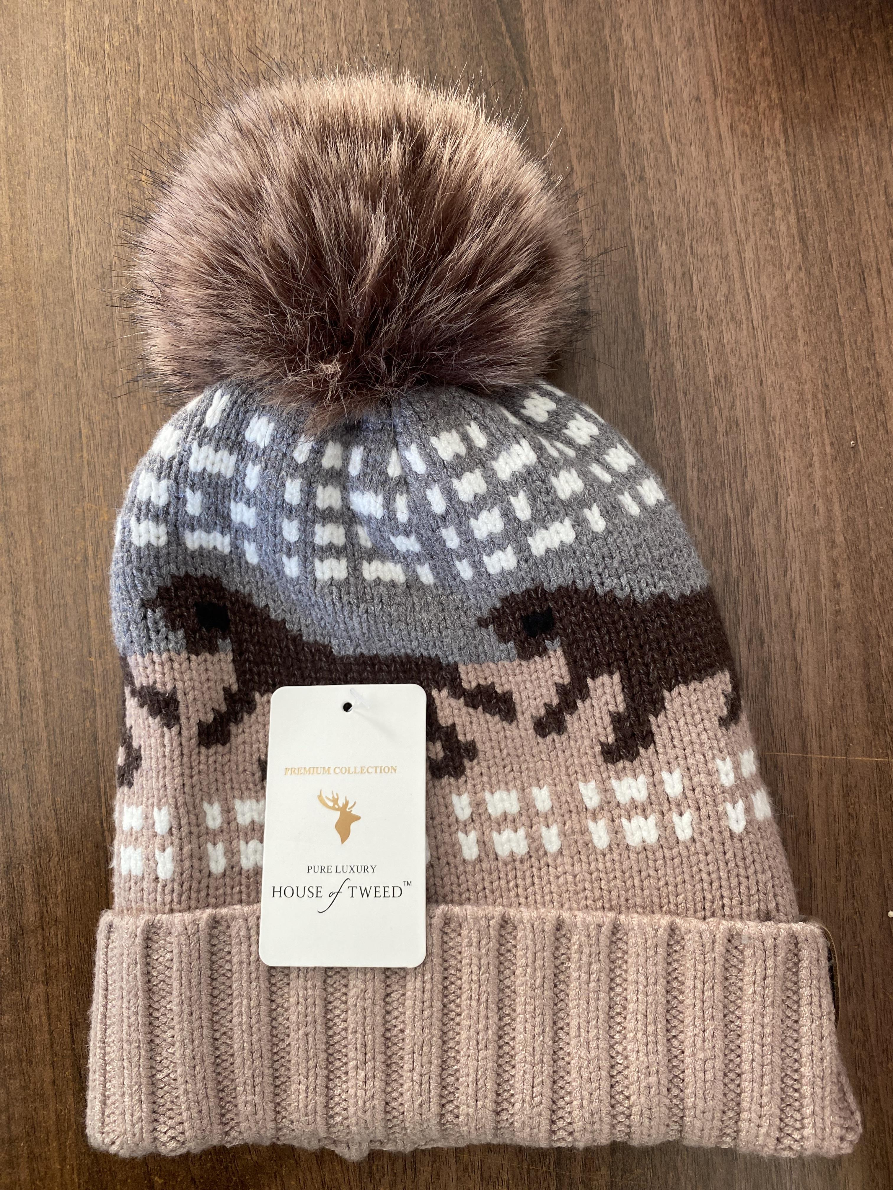 House Of Tweed Luxury Animal Print Pom Pom Beanies - Image 15