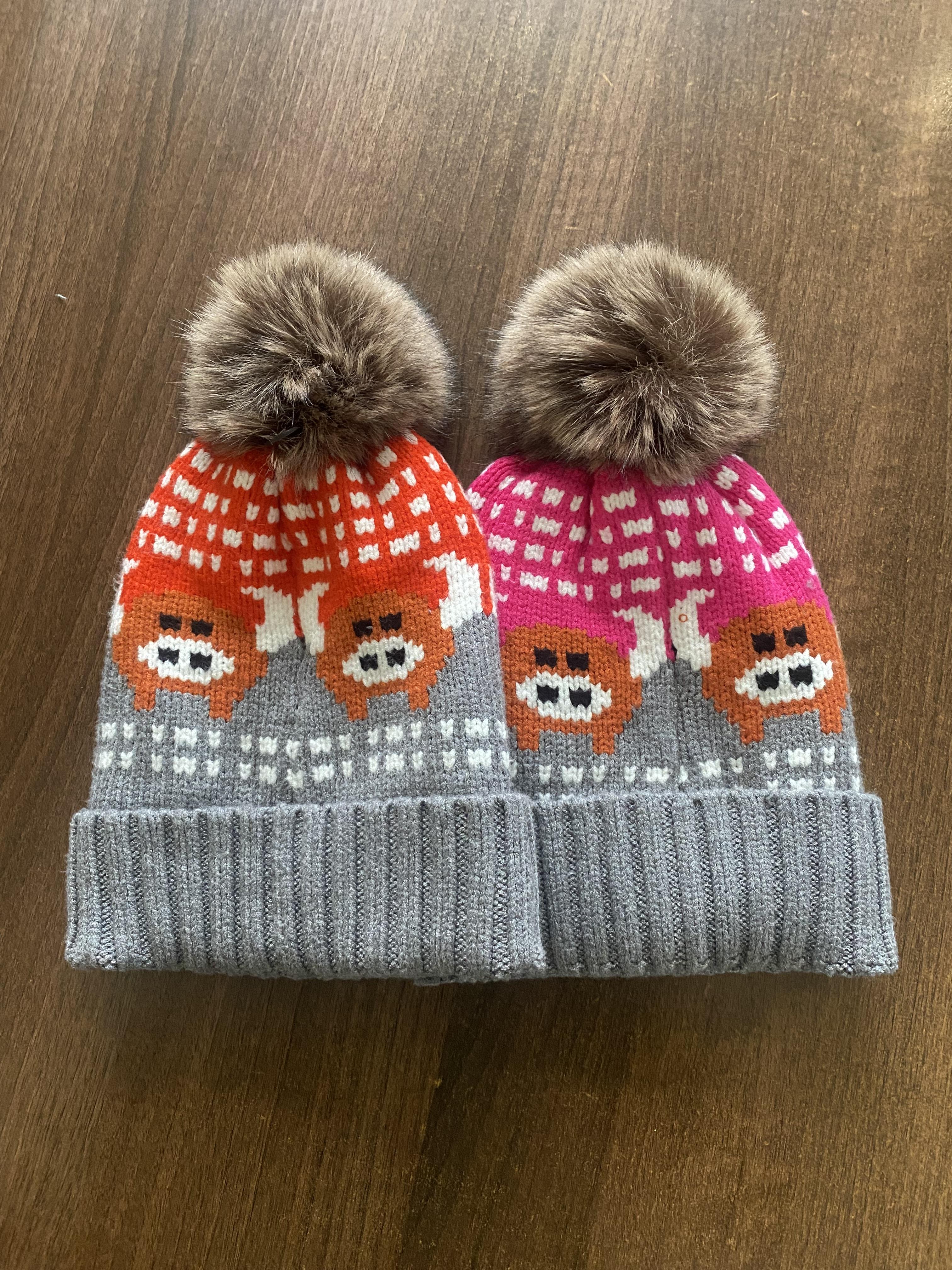 House Of Tweed Luxury Animal Print Pom Pom Beanies - Image 4