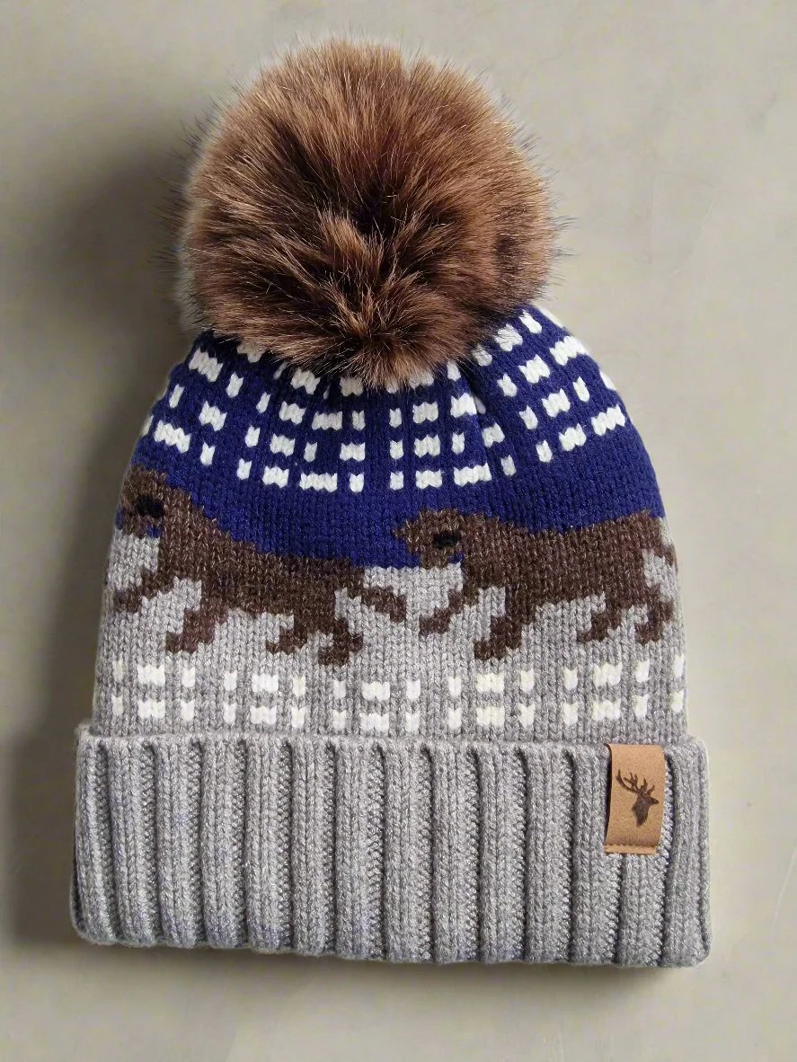 House Of Tweed Luxury Animal Print Pom Pom Beanies - Image 5