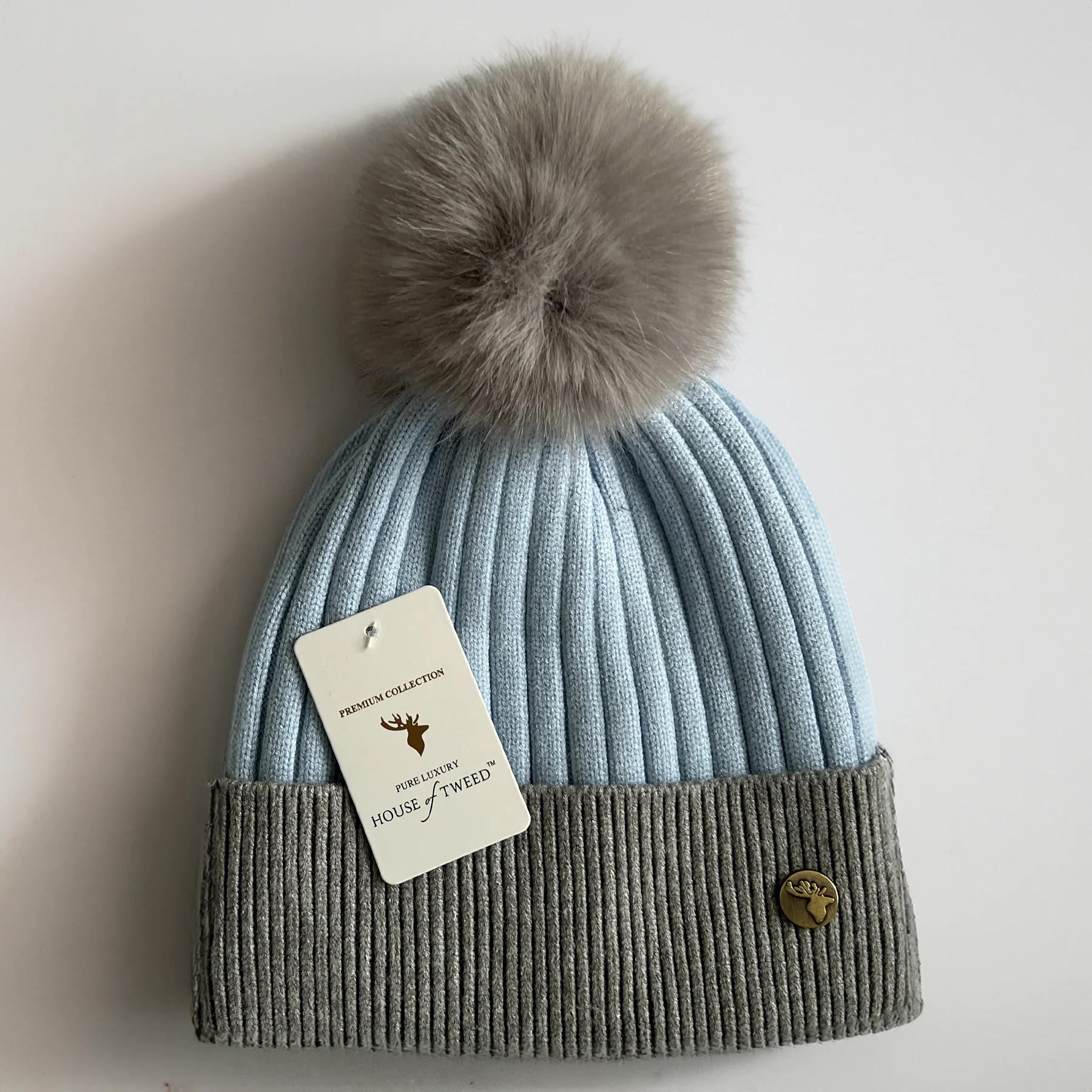 House of Tweed Luxury Striped Ladies Pom Pom Bobble Beanie Hats - Image 4