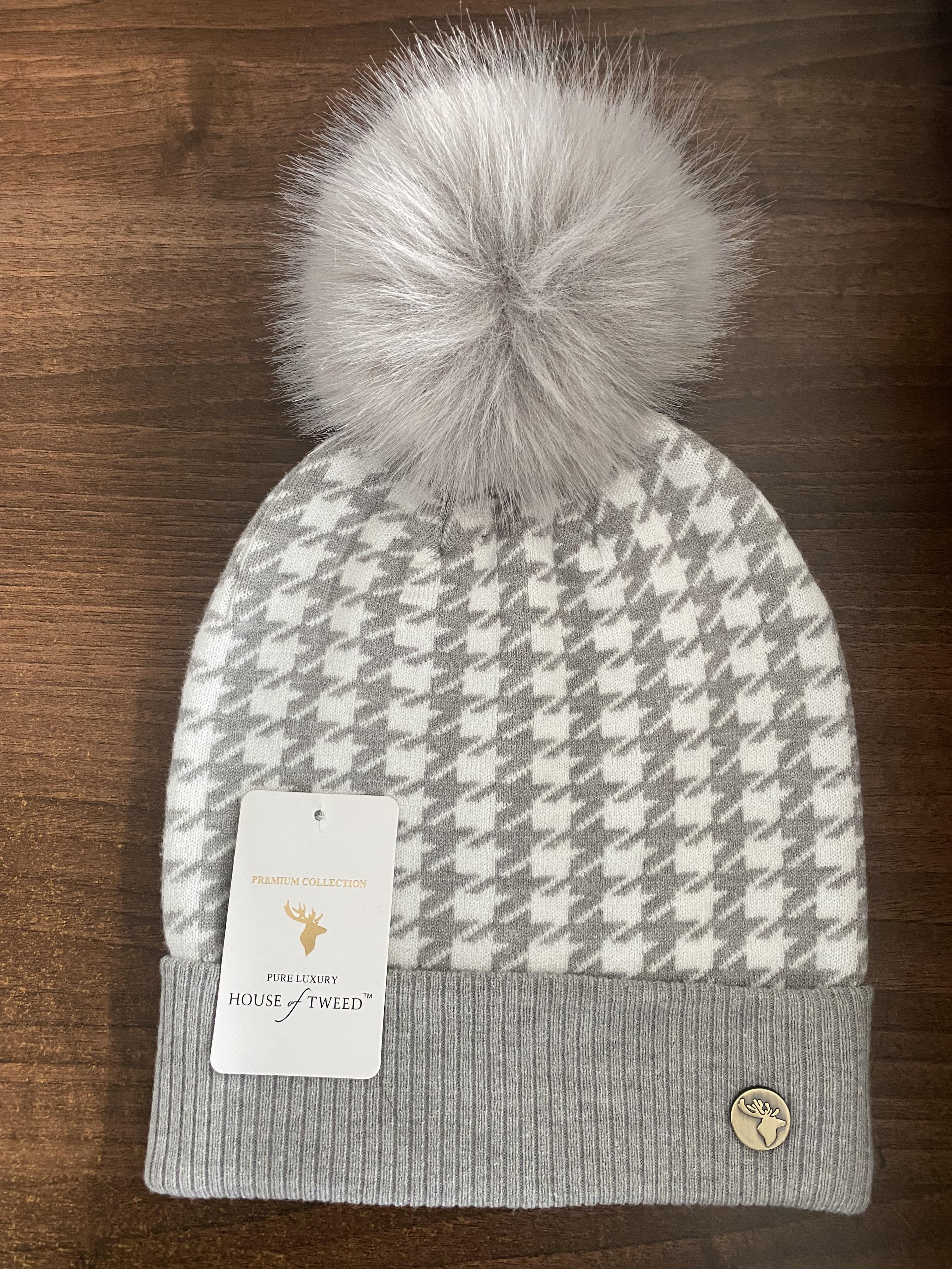 House of Tweed Luxury Striped Ladies Pom Pom Bobble Beanie Hats - Image 9