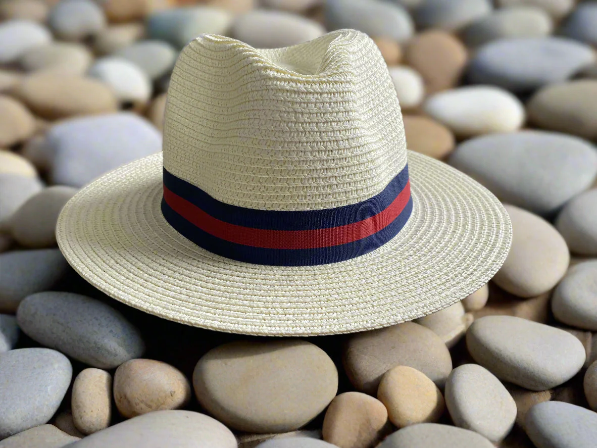 House of Tweed Unisex Paper Straw Hat Fedora Panama Wide Brim - Image 10