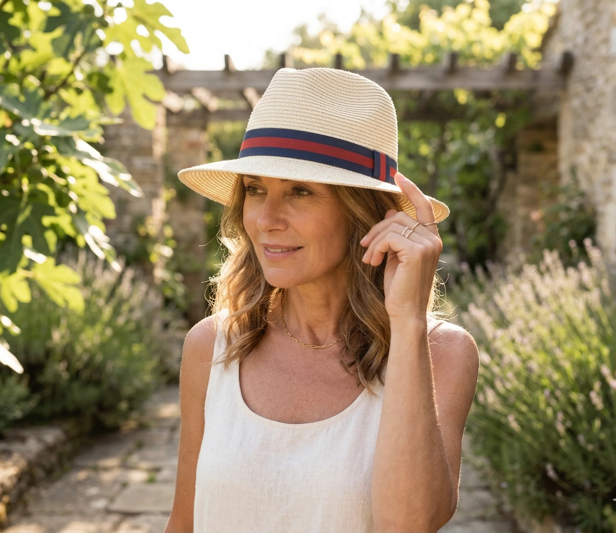 House of Tweed Unisex Paper Straw Hat Fedora Panama Wide Brim - Image 3