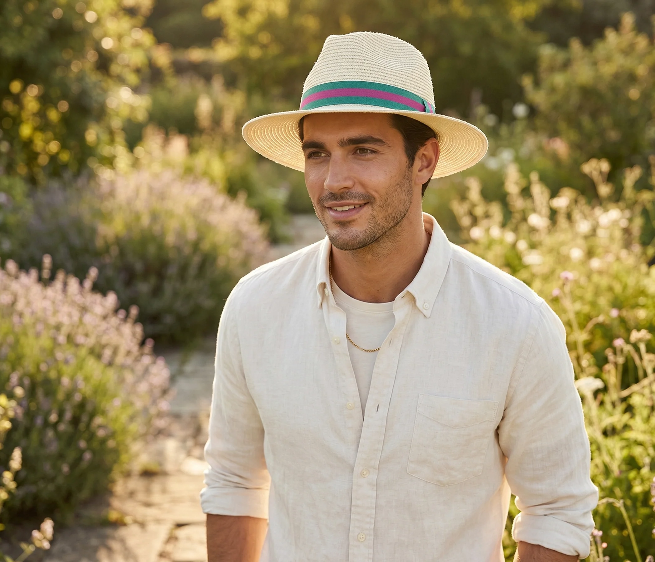 House of Tweed Unisex Paper Straw Hat Fedora Panama Wide Brim - Image 7