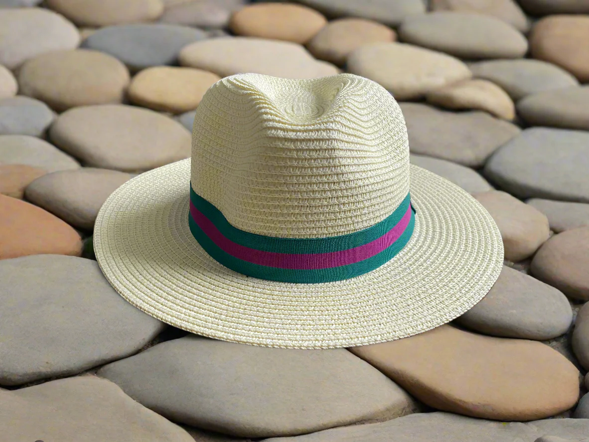 House of Tweed Unisex Paper Straw Hat Fedora Panama Wide Brim - Image 8