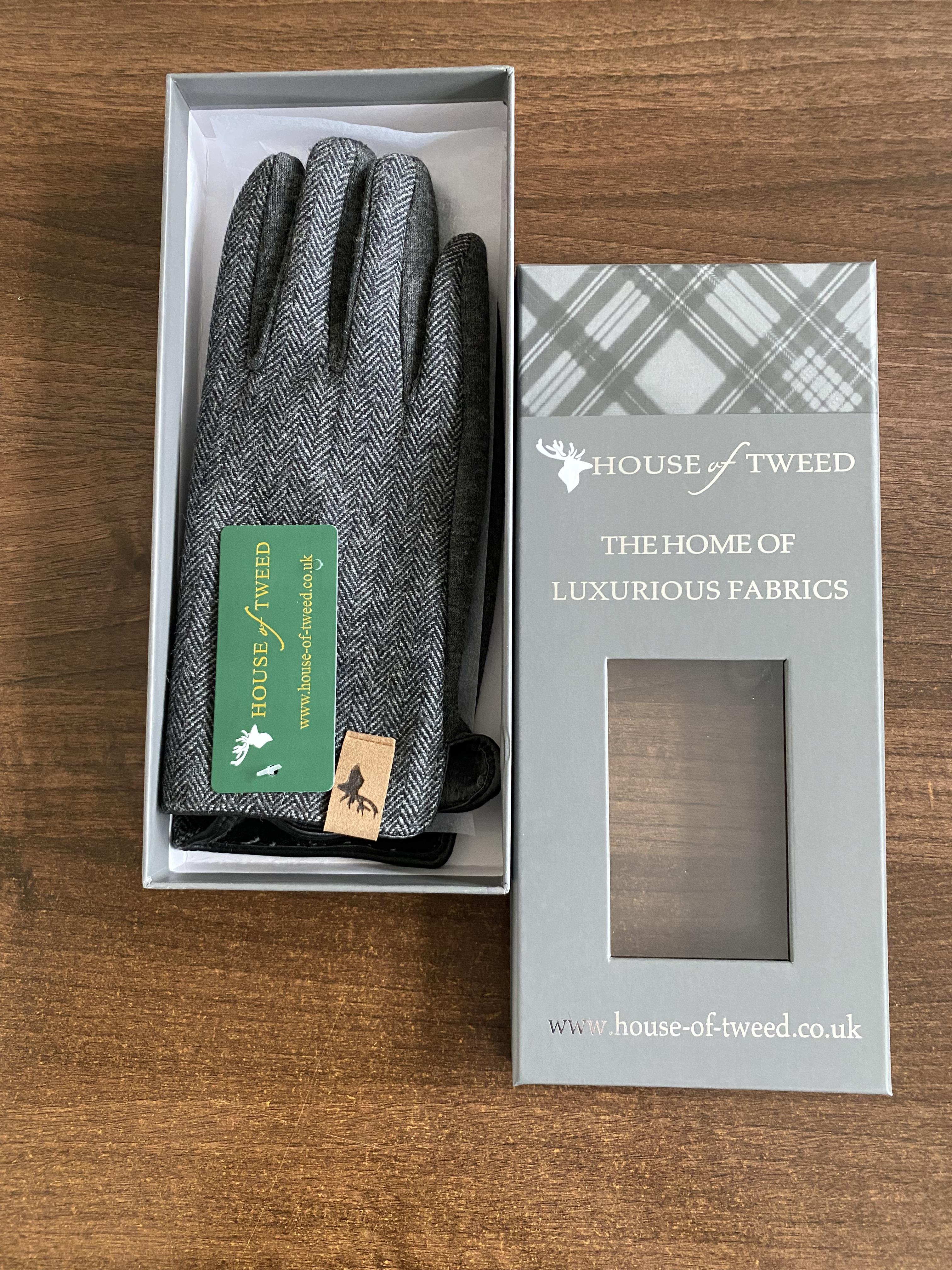 House Of Tweed Mens Herringbone Soft Gloves One Size - Image 2