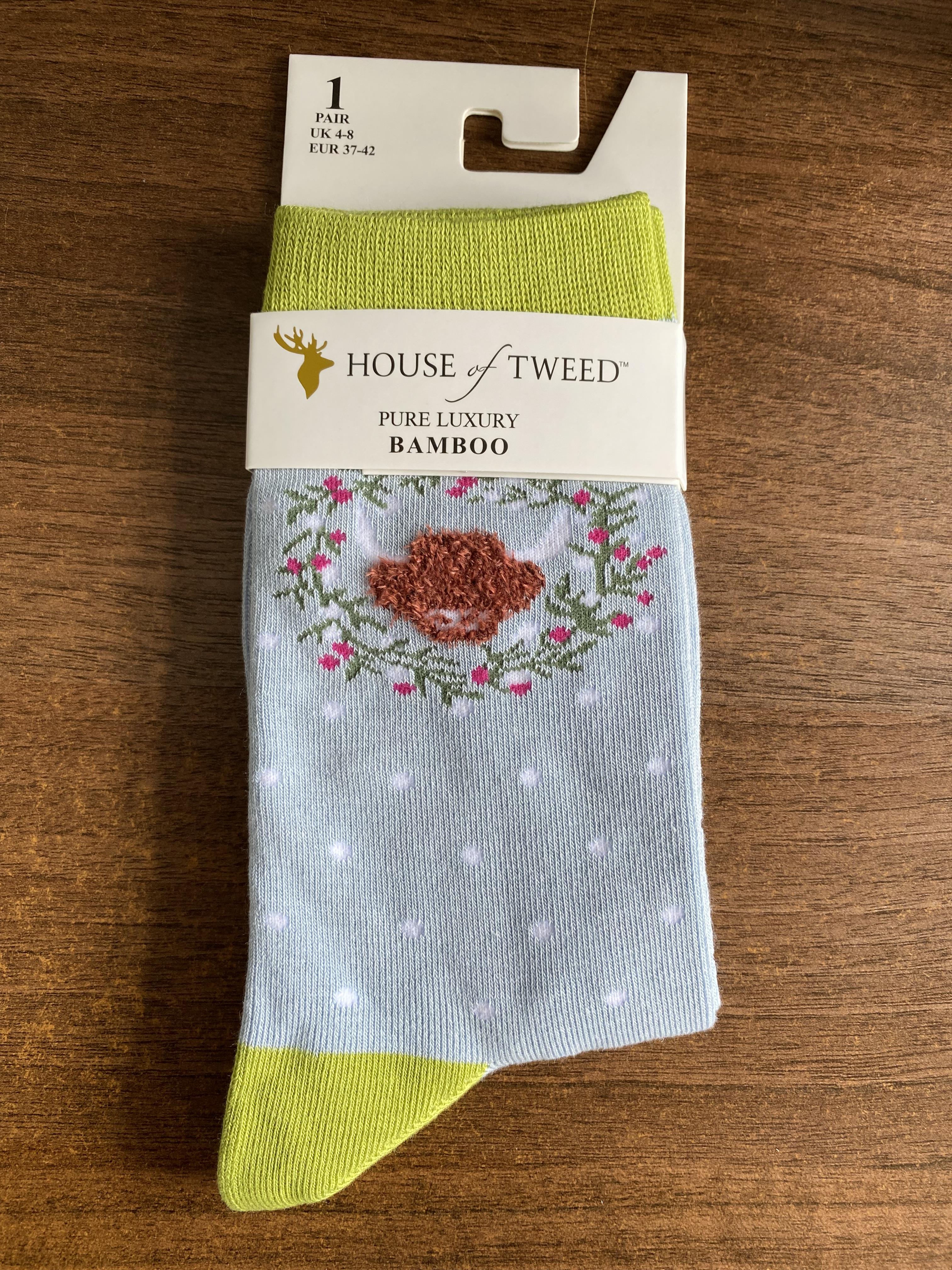 Pure Luxury Bamboo Socks for Women by House of Tweed - Floral Design - Image 3