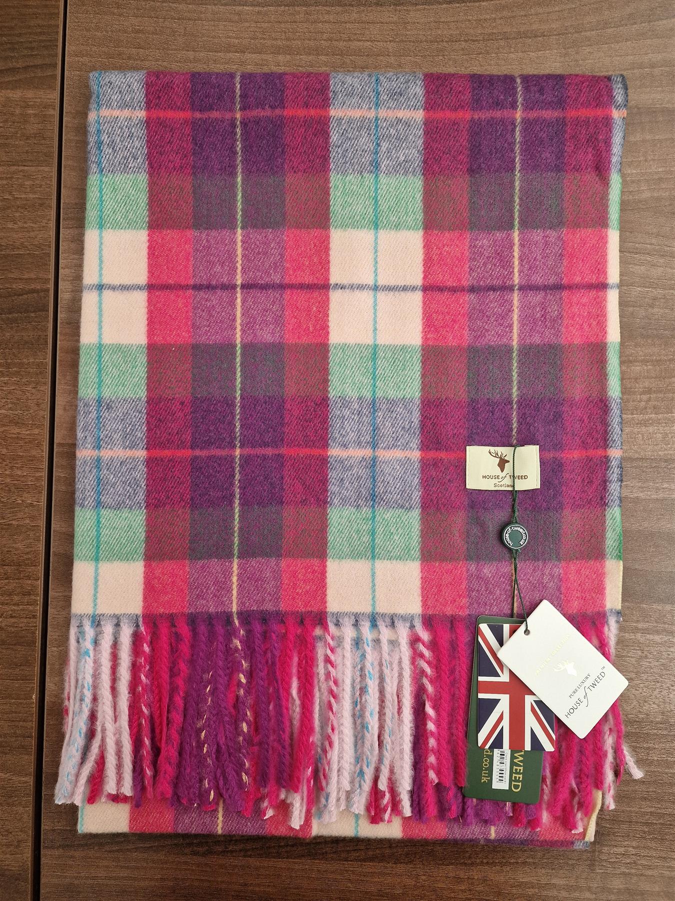 House Of Tweed Scarf Neck Wrap Super Soft Tartan Check Scotland - Image 4