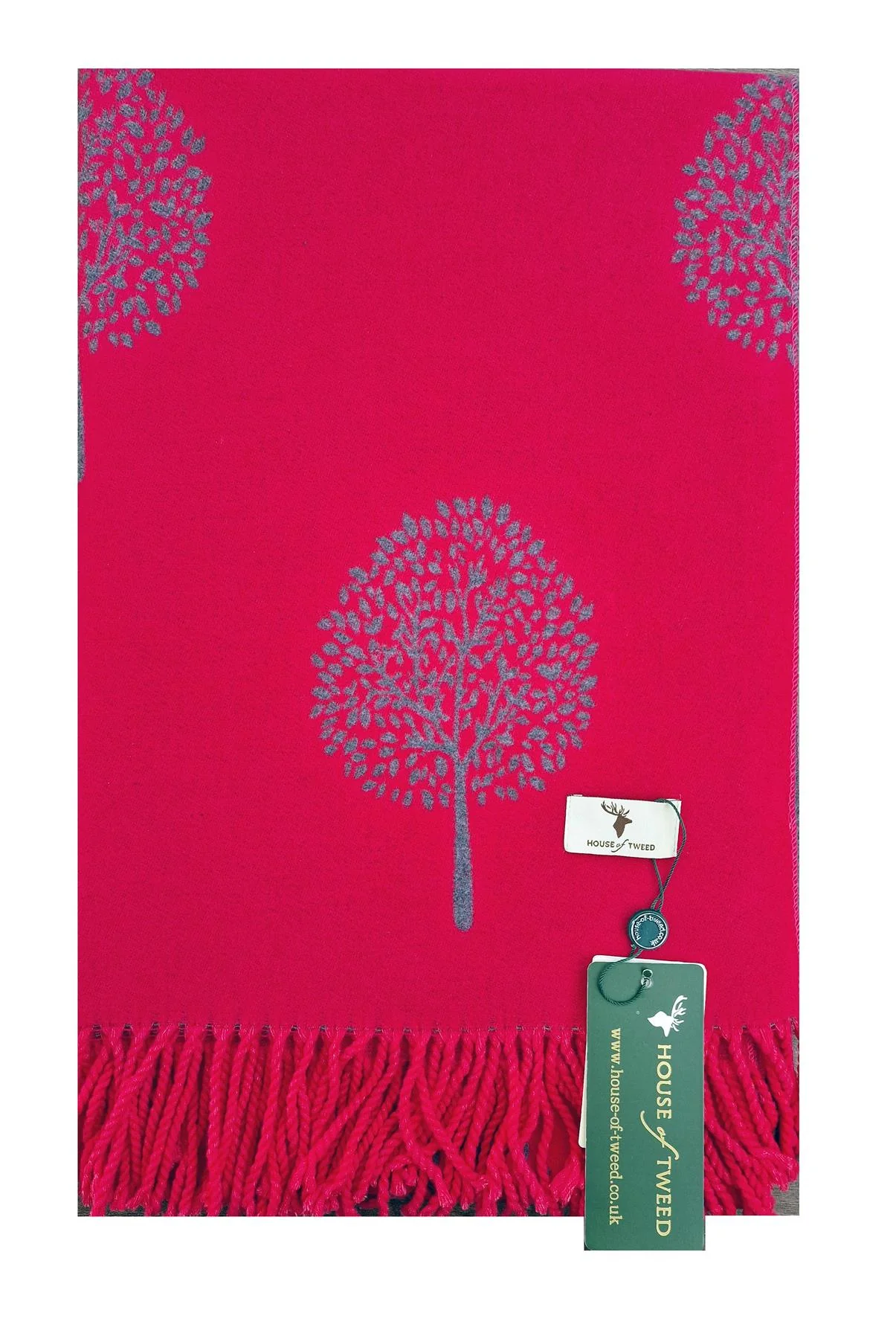 House of Tweed Soft Cashmere Blend Reversible Scarf - Tree of Life - Image 10