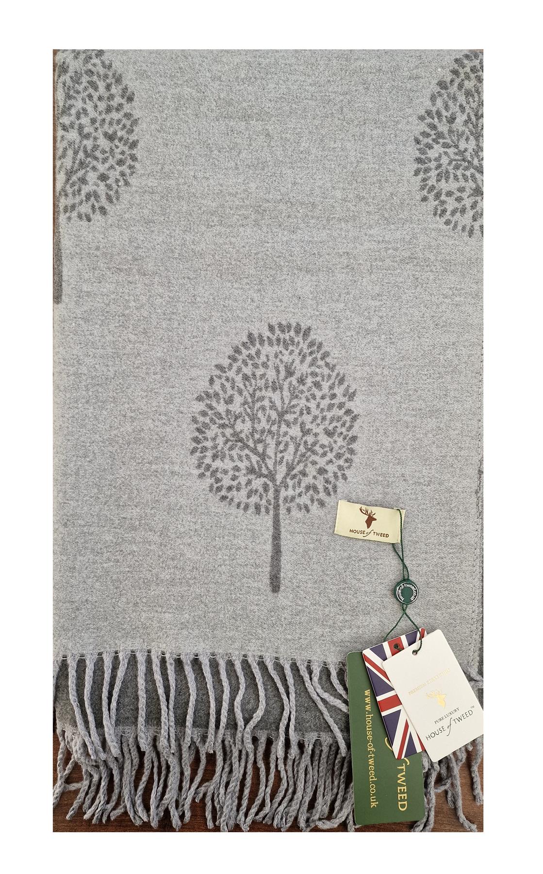 House of Tweed Soft Cashmere Blend Reversible Scarf - Tree of Life - Image 11