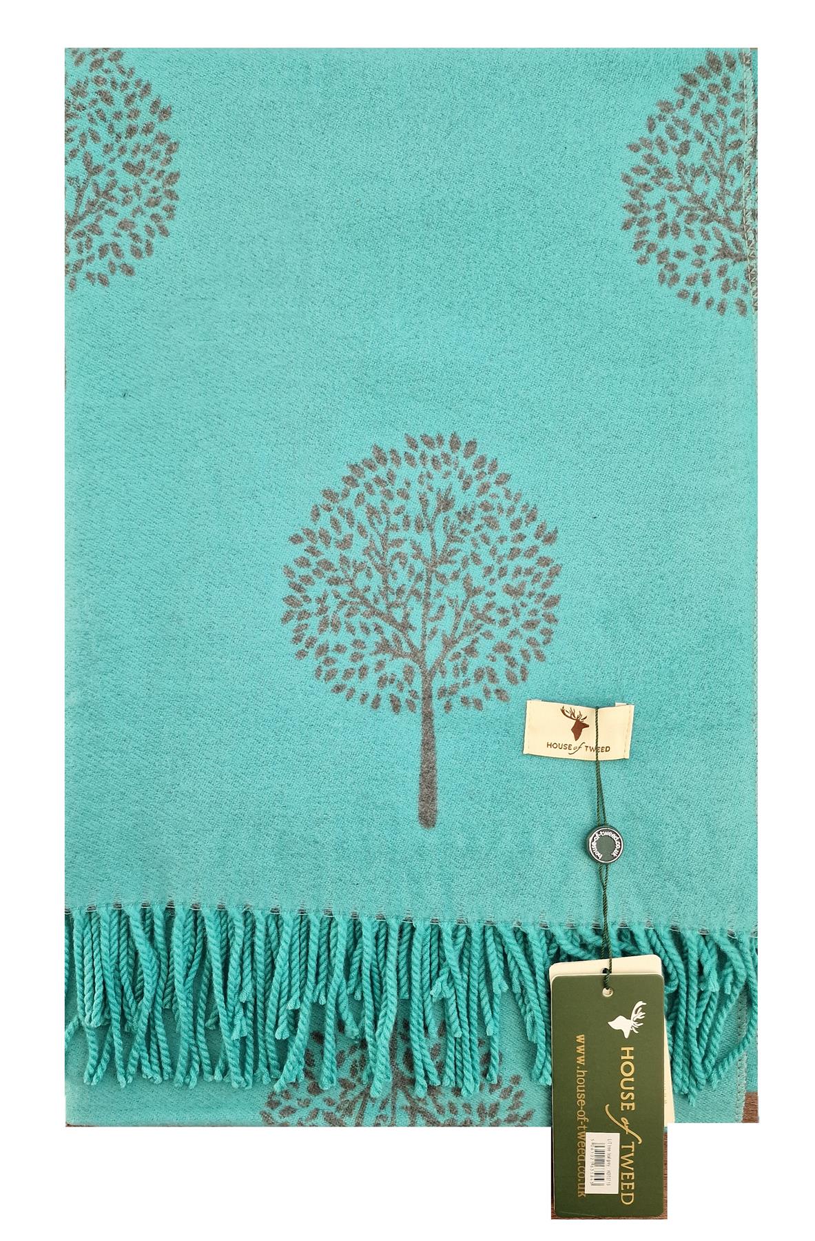 House of Tweed Soft Cashmere Blend Reversible Scarf - Tree of Life - Image 13