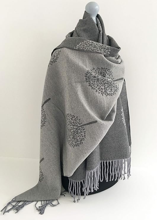 House of Tweed Soft Cashmere Blend Reversible Scarf - Tree of Life - Image 14