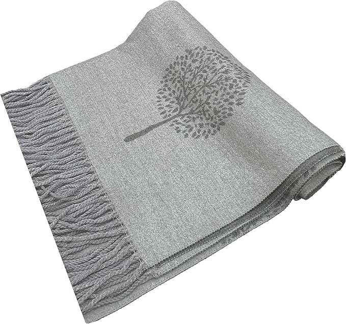 House of Tweed Soft Cashmere Blend Reversible Scarf - Tree of Life - Image 15