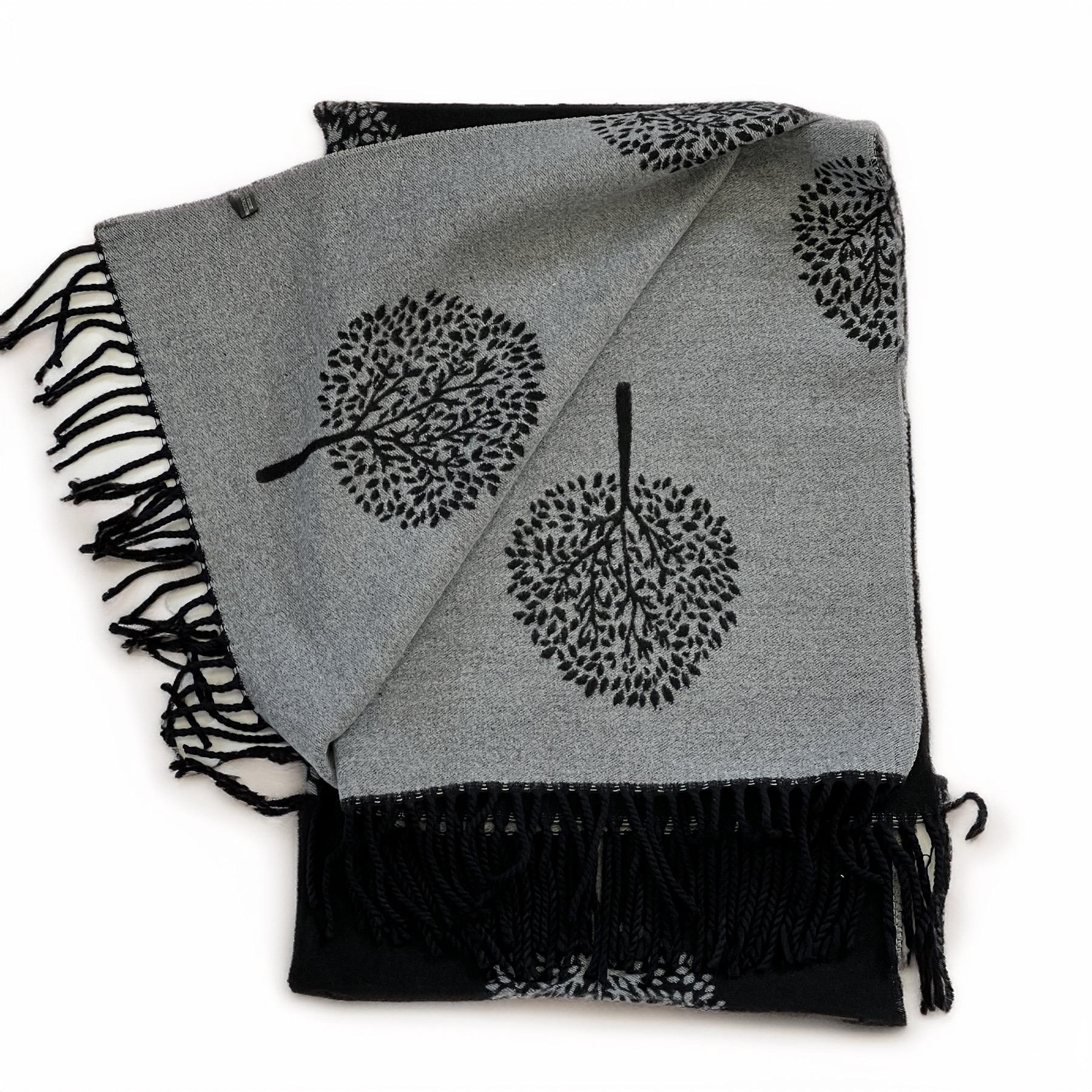 House of Tweed Soft Cashmere Blend Reversible Scarf - Tree of Life - Image 5