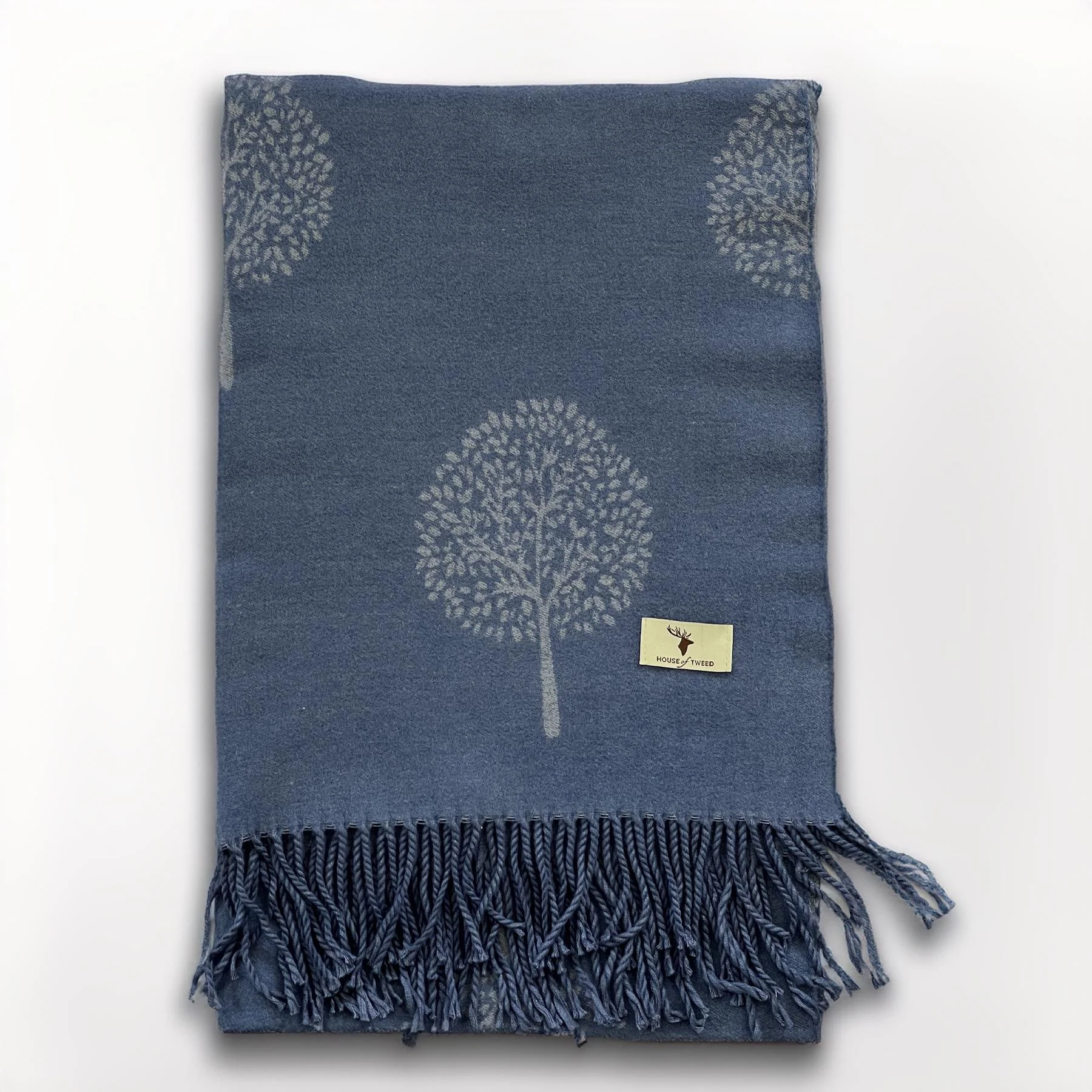 House of Tweed Soft Cashmere Blend Reversible Scarf - Tree of Life - Image 8