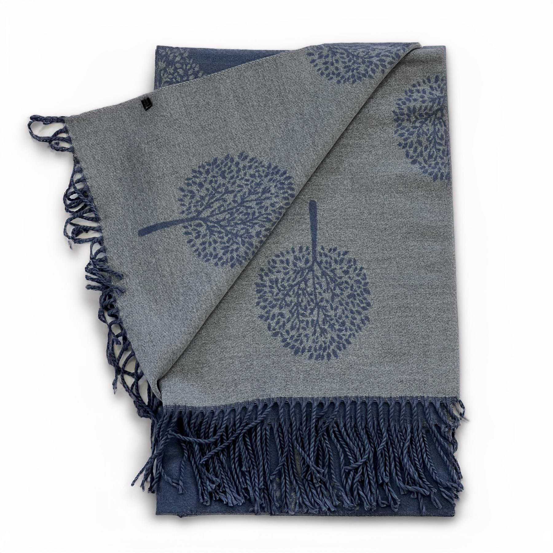 House of Tweed Soft Cashmere Blend Reversible Scarf - Tree of Life - Image 9