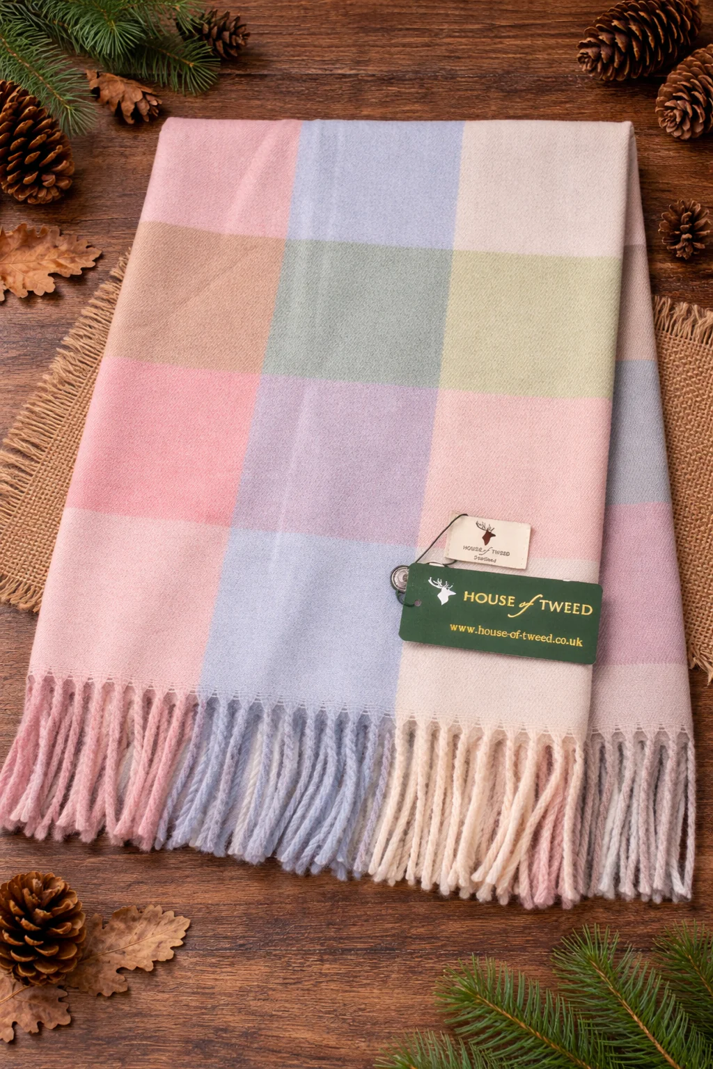 House Of Tweed Womens Soft Check Tartan Scarf - Image 11