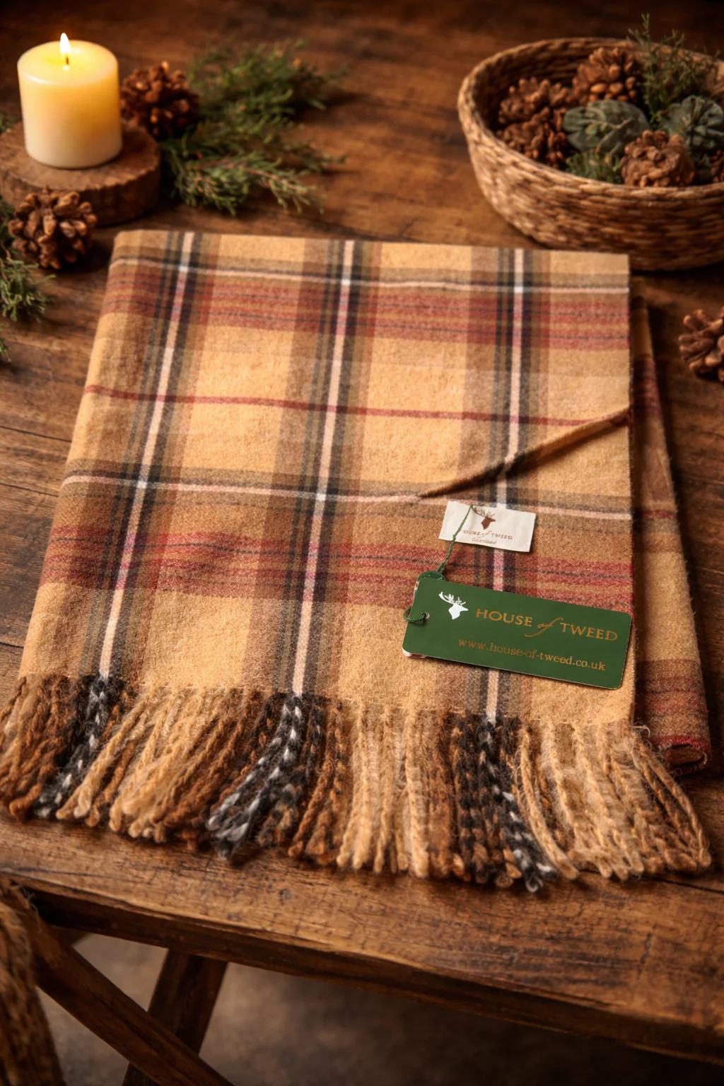 House Of Tweed Womens Soft Check Tartan Scarf - Image 18