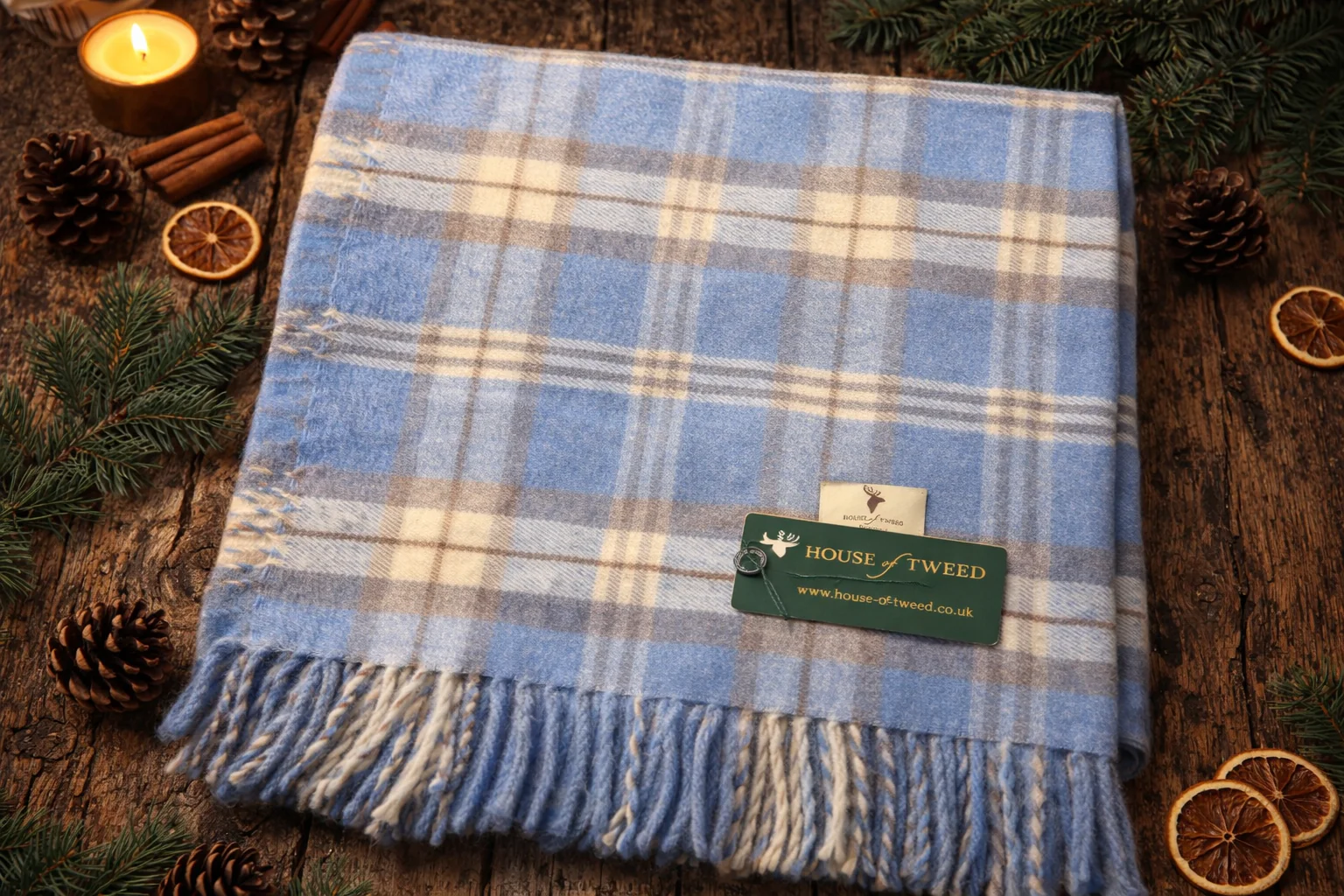 House Of Tweed Womens Soft Check Tartan Scarf - Image 25