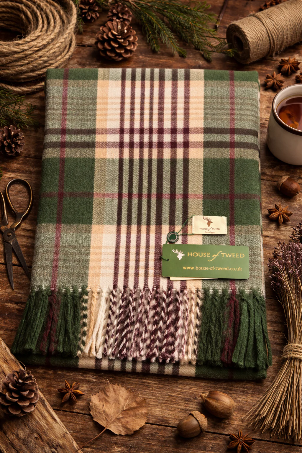 House Of Tweed Womens Soft Check Tartan Scarf - Image 32